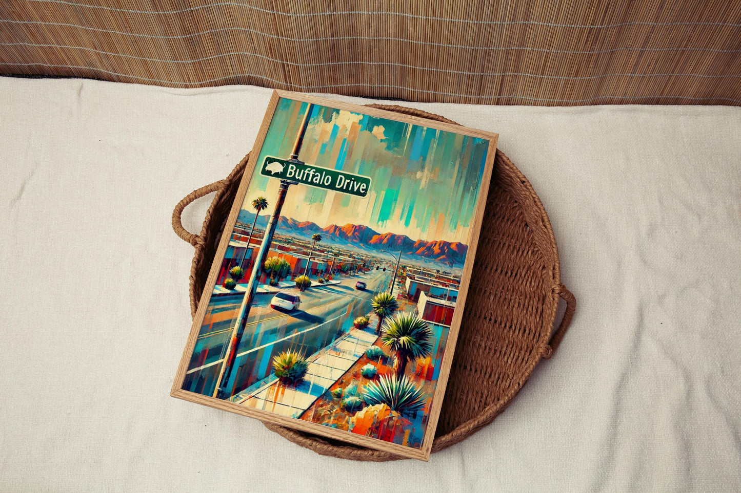 Art Buffalo Dr Wall Art Print, Las Vegas Travel Poster, Nevada Gift, Housewarming Decor, Buffalo Drive Travel Art, Western Wall Decor