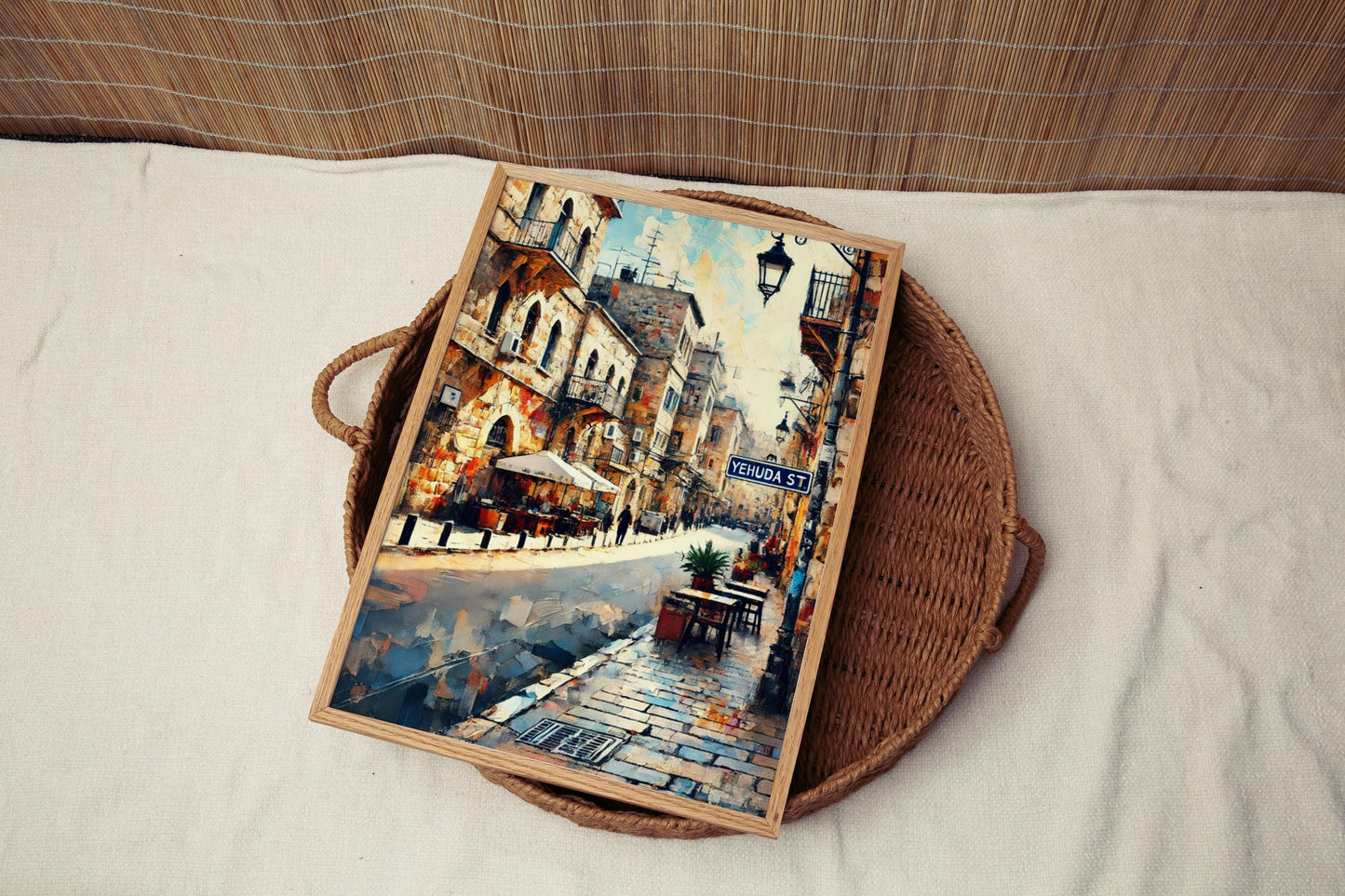 Jerusalem Yehuda St Wall Art Print – Travel Poster, Israel Artwork, Housewarming Gift, Unique Jerusalem Street Decor