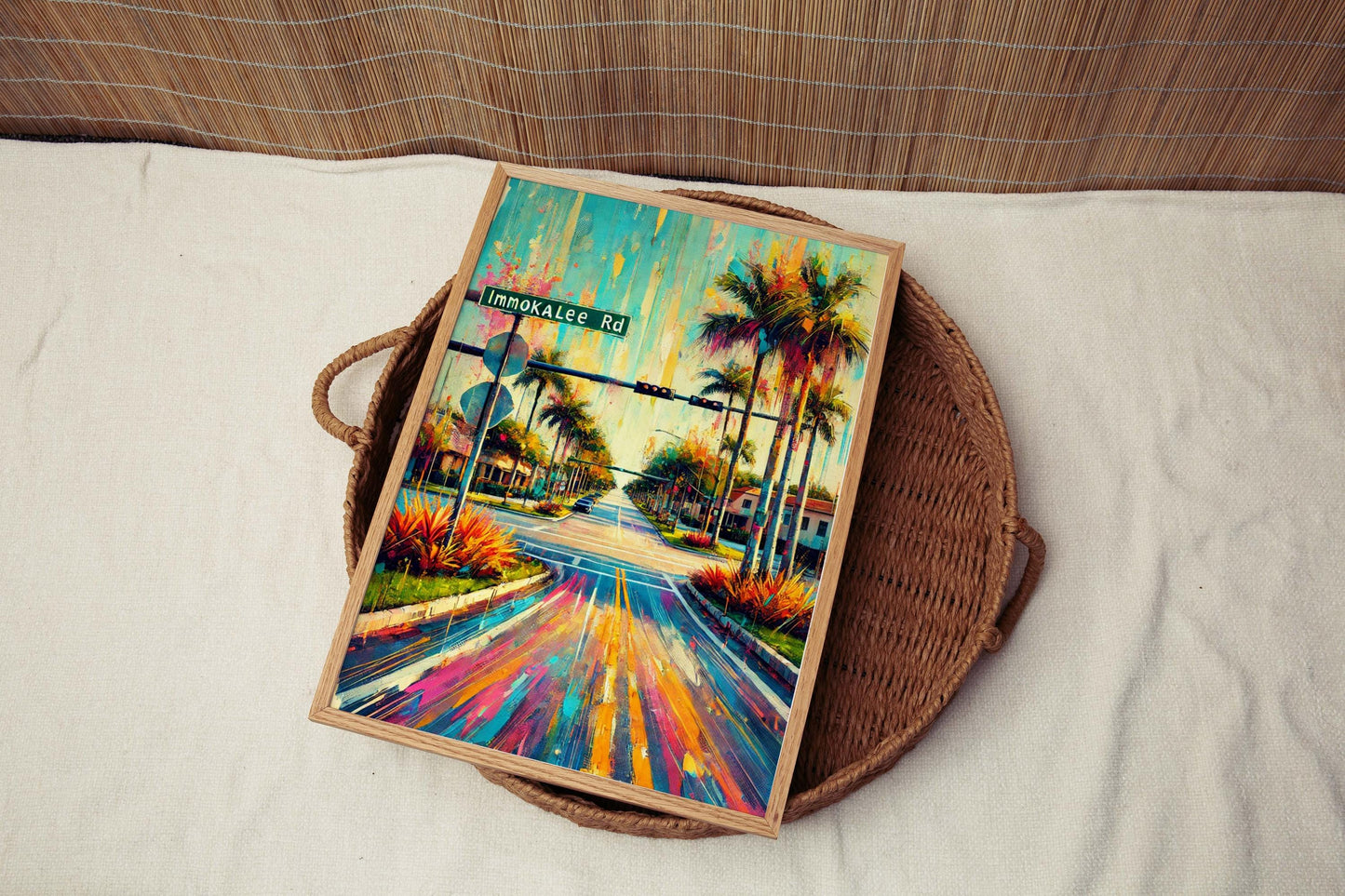 Immokalee Road Print - Florida Art Wall Decor, Naples Travel Poster, Housewarming & Florida Gift, Coastal Home Decoration