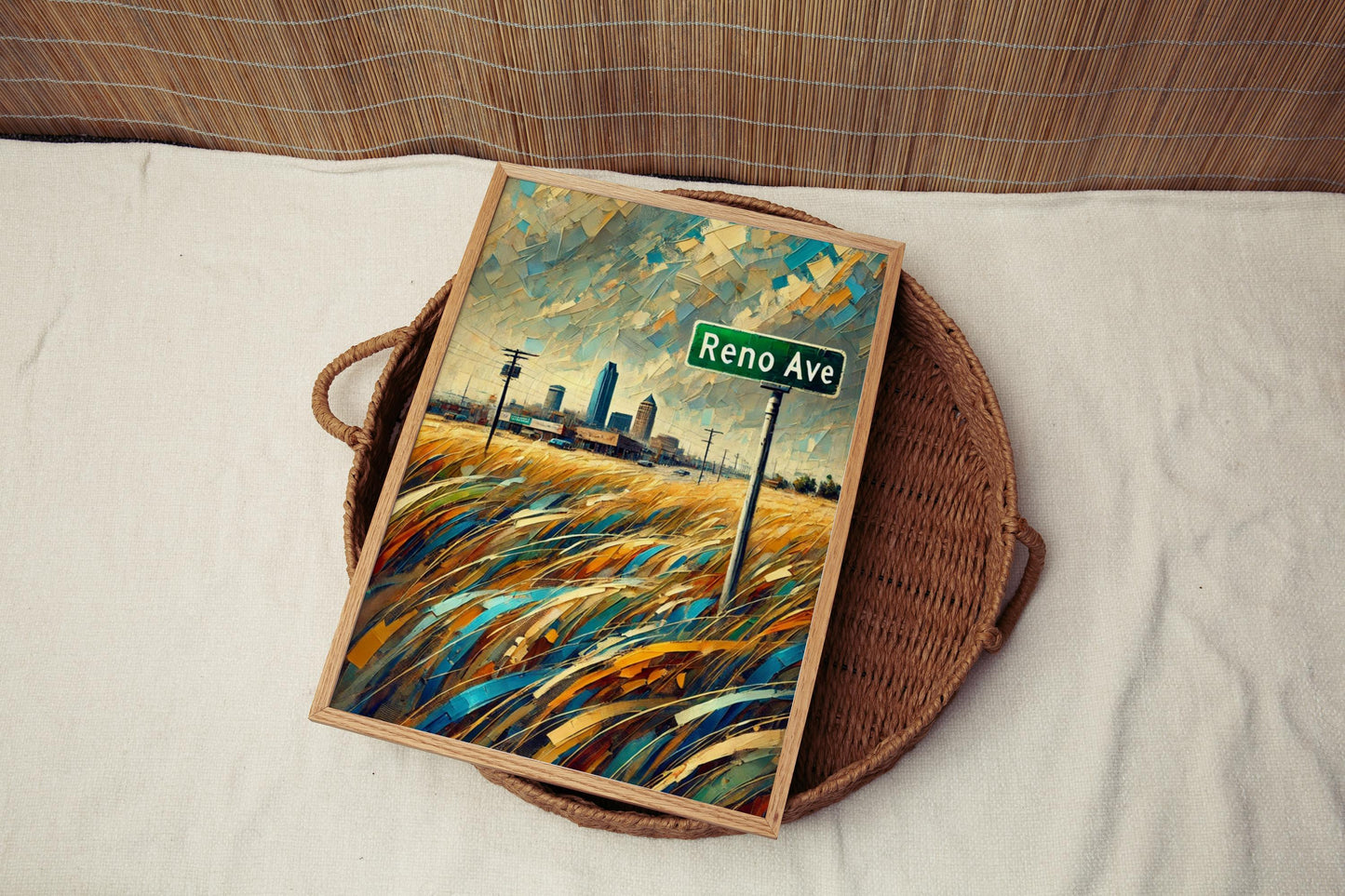 Reno Avenue Wall Art, Oklahoma Print, USA Art, “City” Gift, Travel Souvenir, Travel Poster, “State” Art, PERSONALIZED GIFT