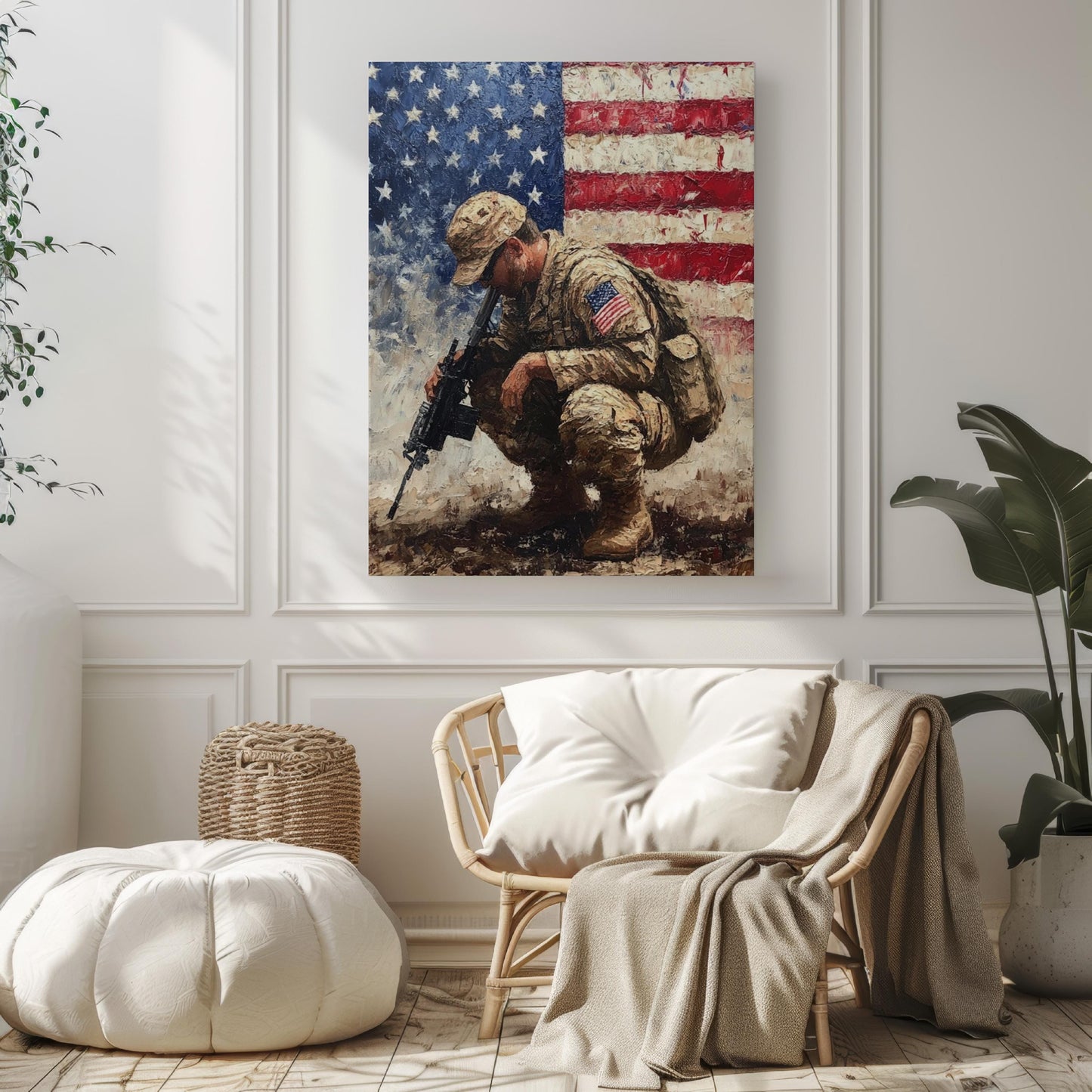 Troop Art Abstract USA Wall Art Patriotic American Independence Poster United States Home Decor