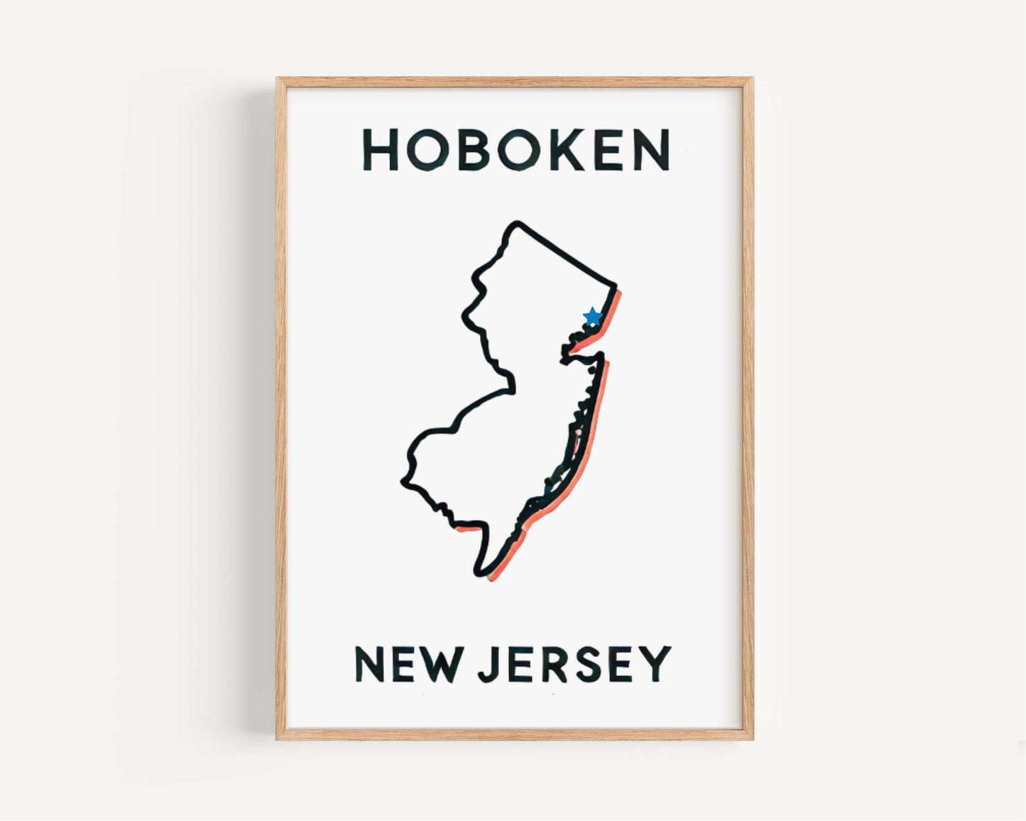 Hoboken Print Wall Art New Jersey City Travel Decor NJ Art Housewarming College Gift