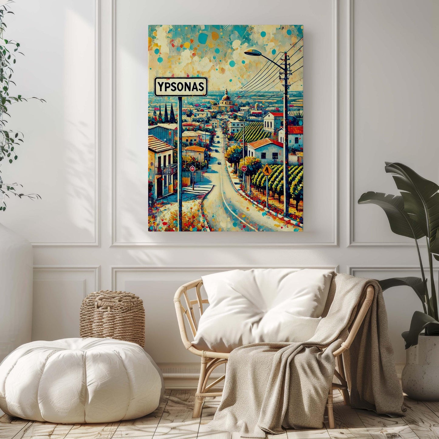 Ypsonas Art Print - Cyprus Travel Poster, Ypsonas Wall Art, European City Gift, Housewarming Decor, Modern Cyprus Artwork