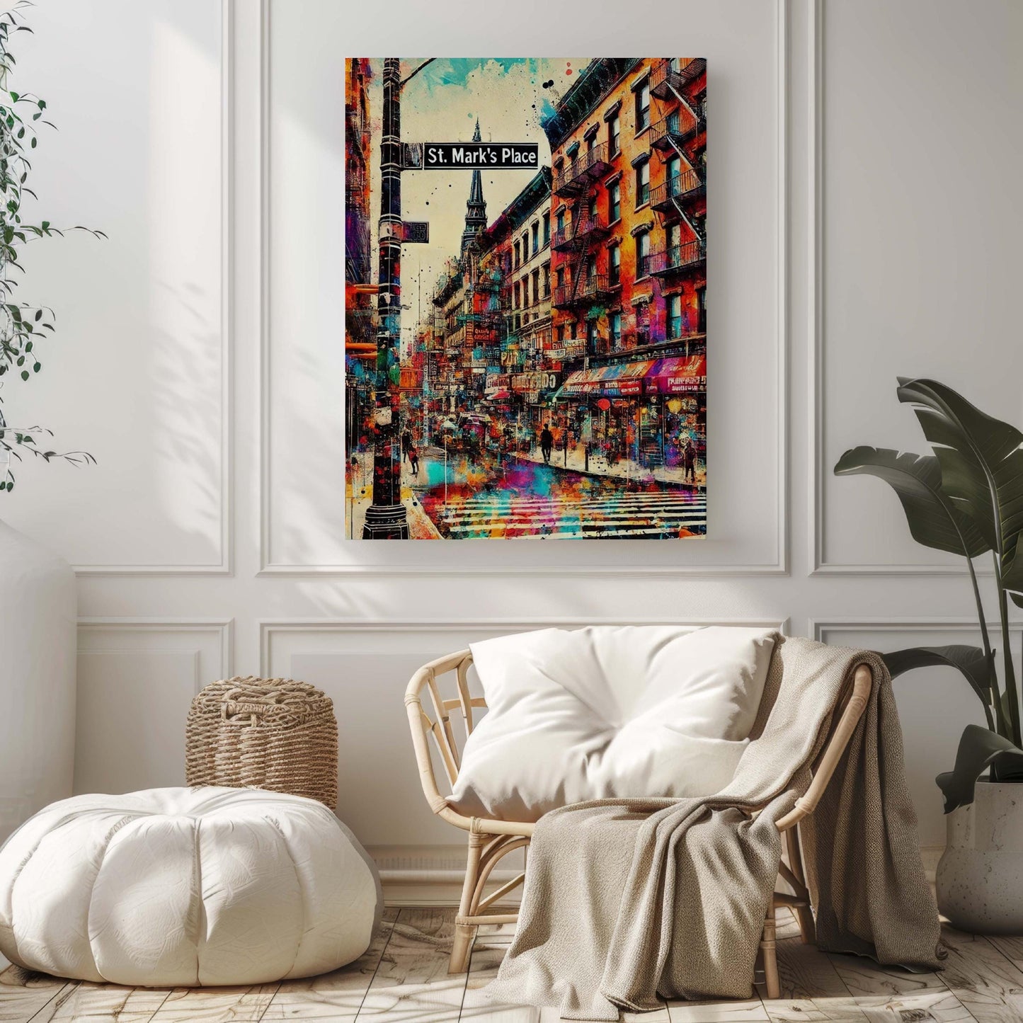 St Mark's Place Wall Art Manhattan Print NYC Travel Poster New York Gift Housewarming Decor