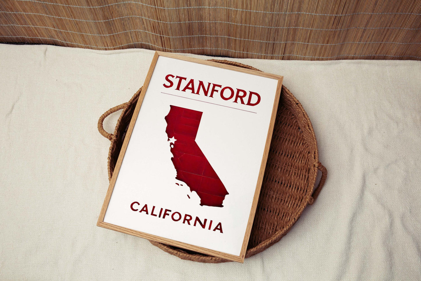 California Art Stanford Wall Art Print - Travel Decor, College Gift, Housewarming & Cali Home Decor Poster
