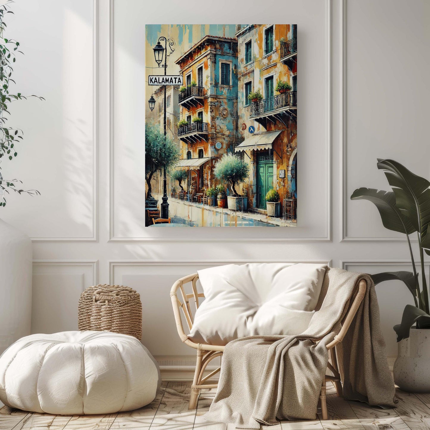 Kalamata Art Print - Greek Travel Poster, Mediterranean Wall Art, Housewarming Gift, Greece Artwork, European Coastal Decor