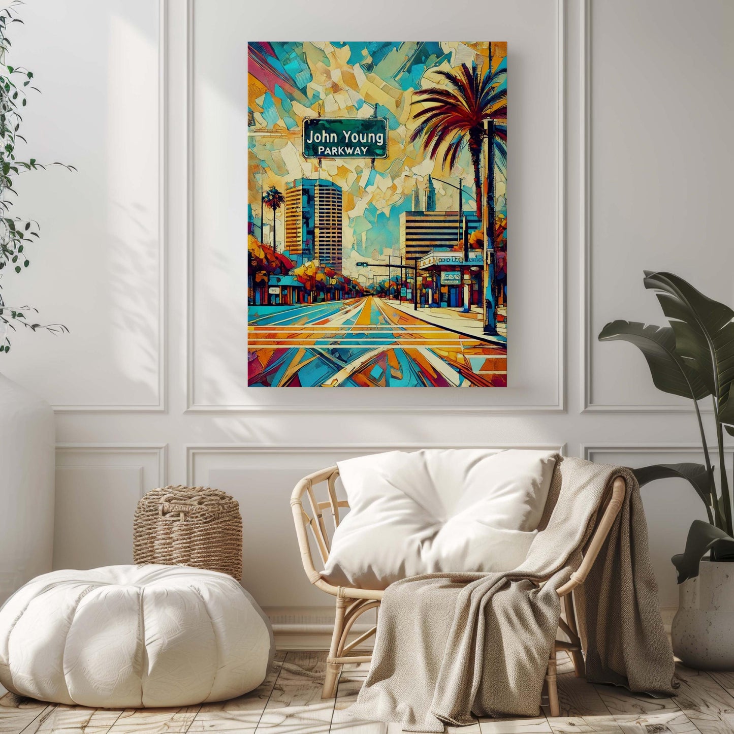 John Young Parkway Wall Art - Orlando Florida Travel Print, Scenic Road Poster, Housewarming & Florida Gift