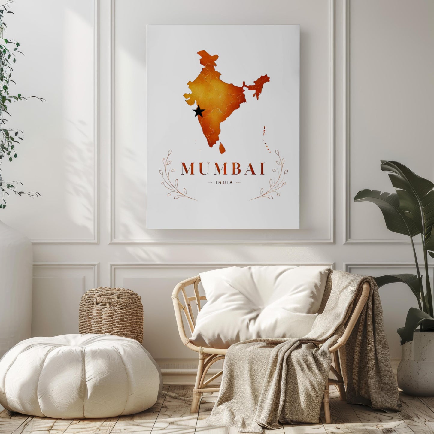 India Mumbai Wall Art Print – Travel Decor & Housewarming Gift, India Map Poster, Stylish Home Wall Artwork
