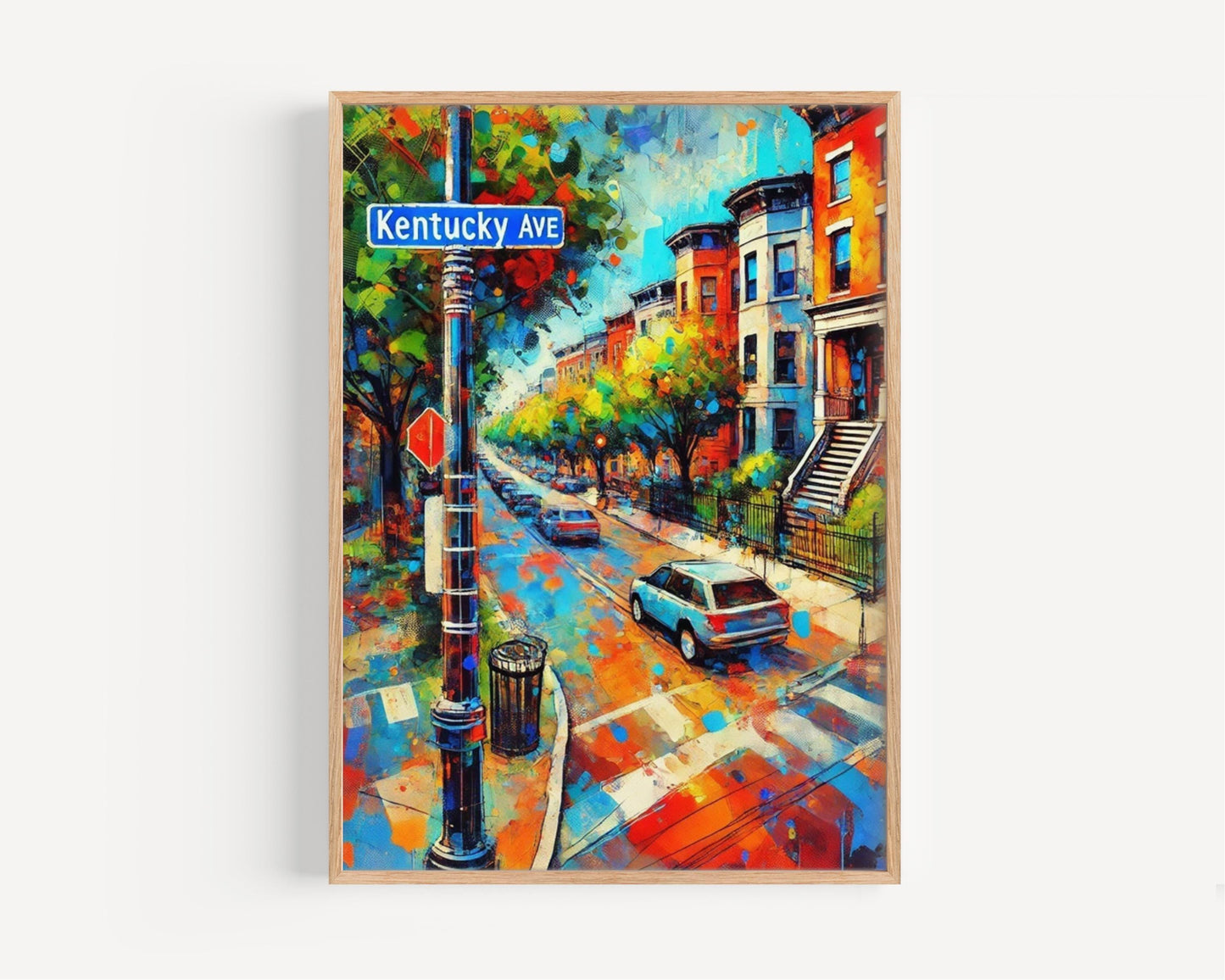 Washington DC Kentucky Ave Wall Art, Travel Poster Print, USA Gift & Housewarming Decor, Washington DC Map Art, Travel Wall Print