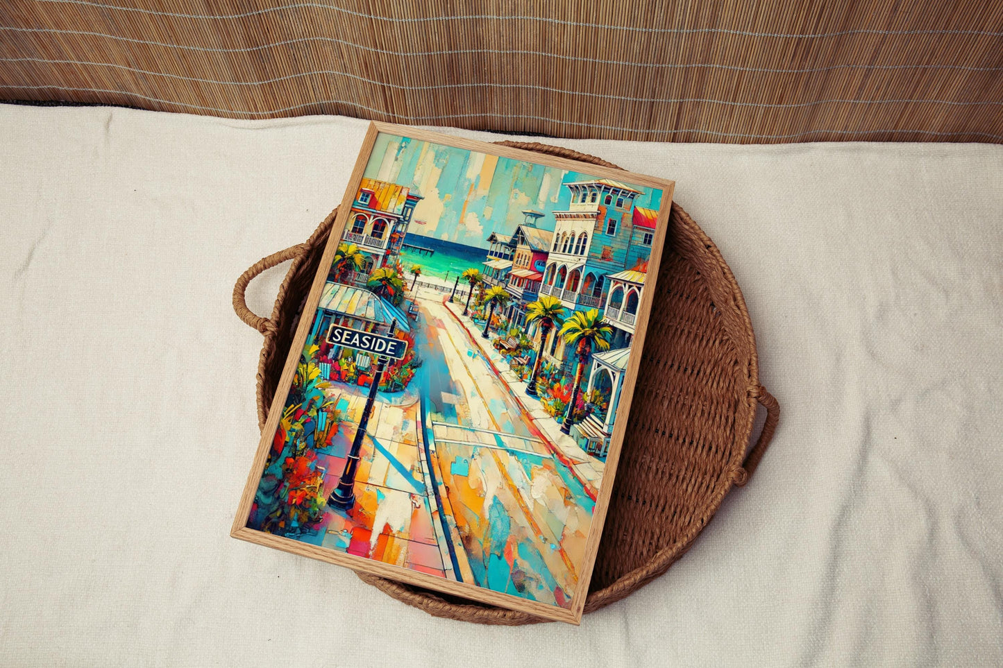 Seaside Wall Art Print - Florida Travel Poster, Coastal Decor, Housewarming Gift, USA Seaside Beach Art, Nautical Home Decoration