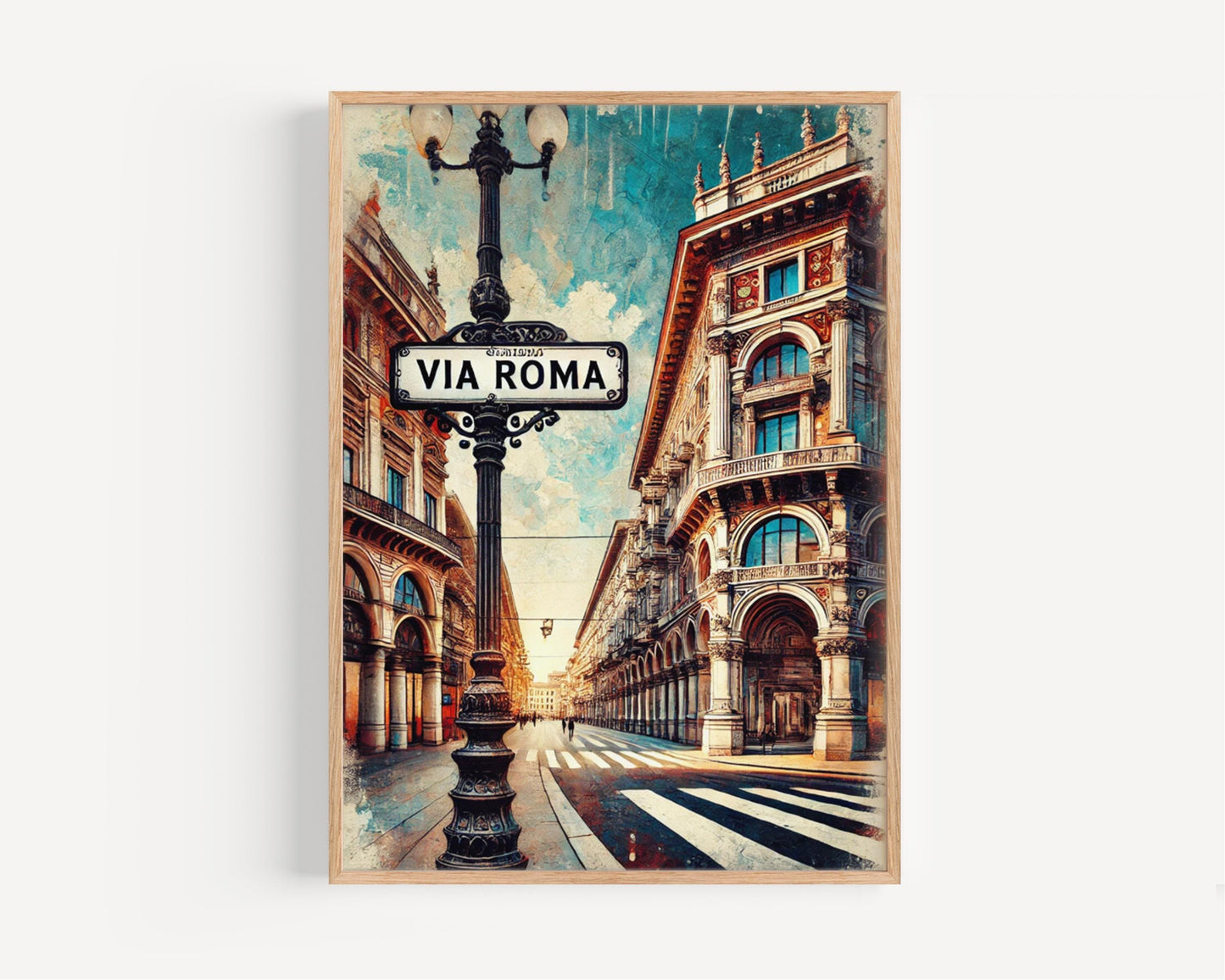Via Roma Wall Art Print - Turin Italy Travel Poster, Italian Decor, Italy Gift, Housewarming & Travel Print