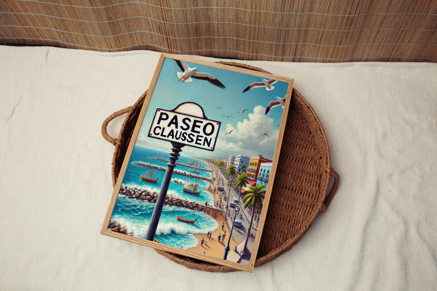 Mexico Wall Art Paseo Claussen Print β Travel Poster, Mexican Decor, Housewarming Gift,Colorful Mexico Travel Print,Unique Mexico Gift Ideas