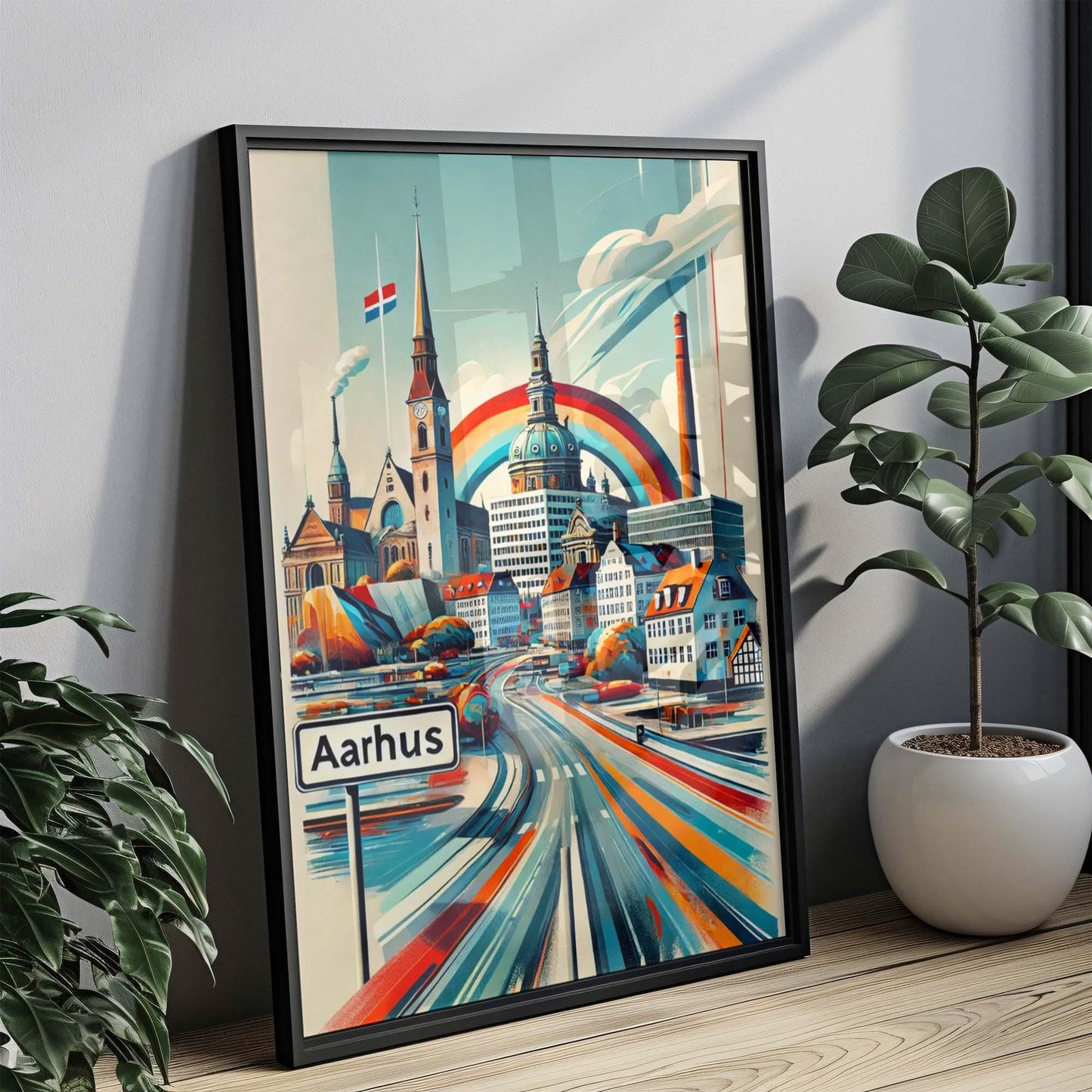 Aarhus Art Print - Denmark City Wall Art, Travel Poster, Scandinavian Home Decor, Aarhus Gift, European Artwork, Housewarming Present