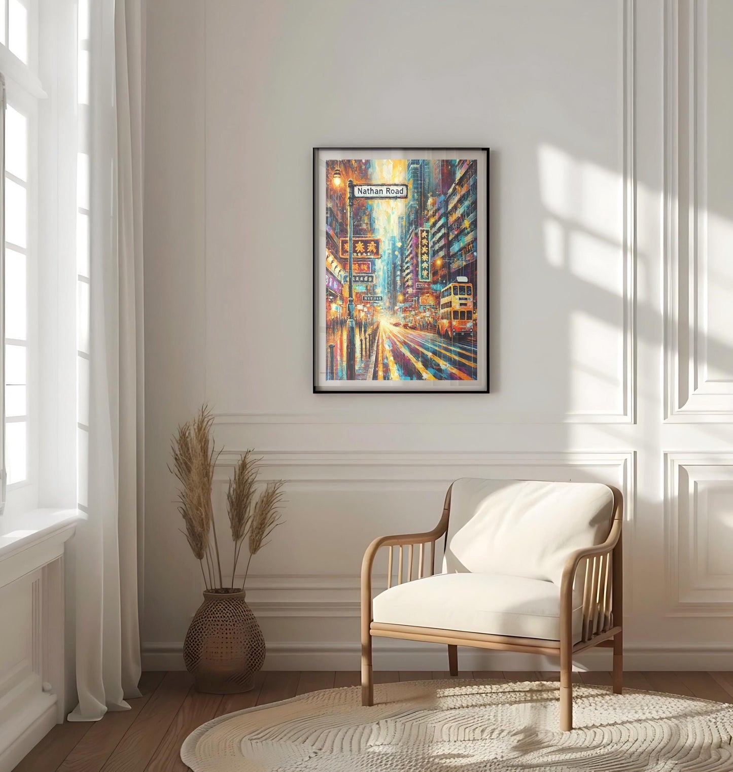 Nathan Road Wall Art Print - Hong Kong Travel Poster & Asian Souvenir, Housewarming Gift, Modern Hong Kong Art Decor