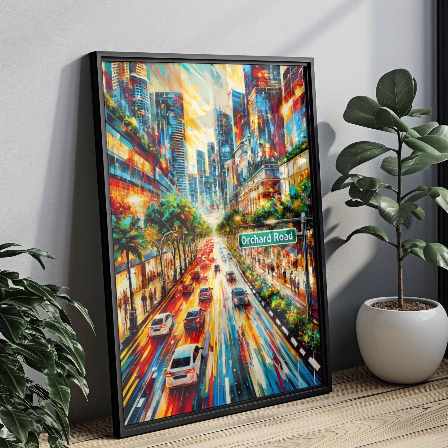 Orchard Road Wall Art Singapore Print Travel Poster Asian Home Decor Housewarming Gift Wall Decor