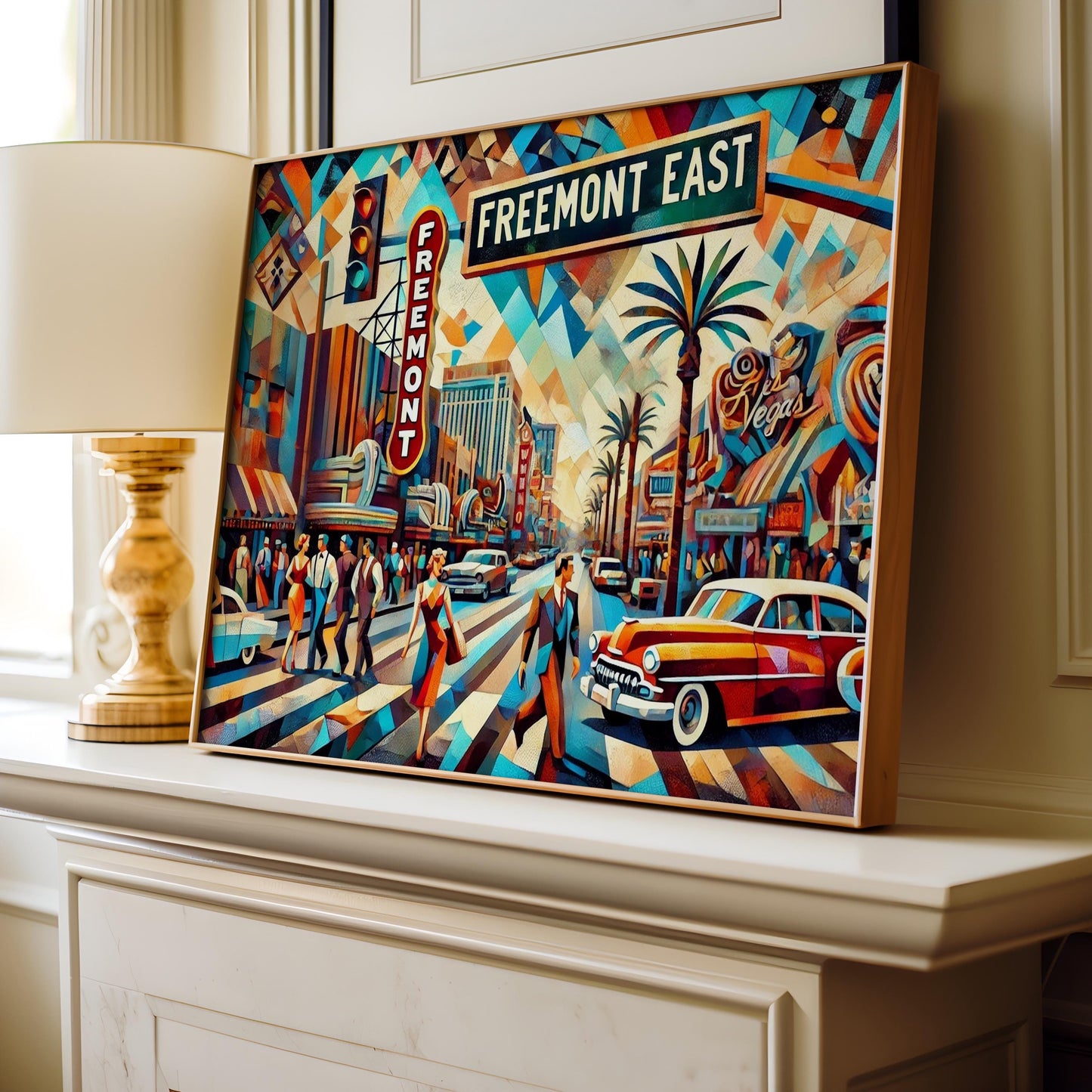 Freemont East Wall Art Las Vegas Print Travel Poster USA Gift Housewarming Decor Map Illustration