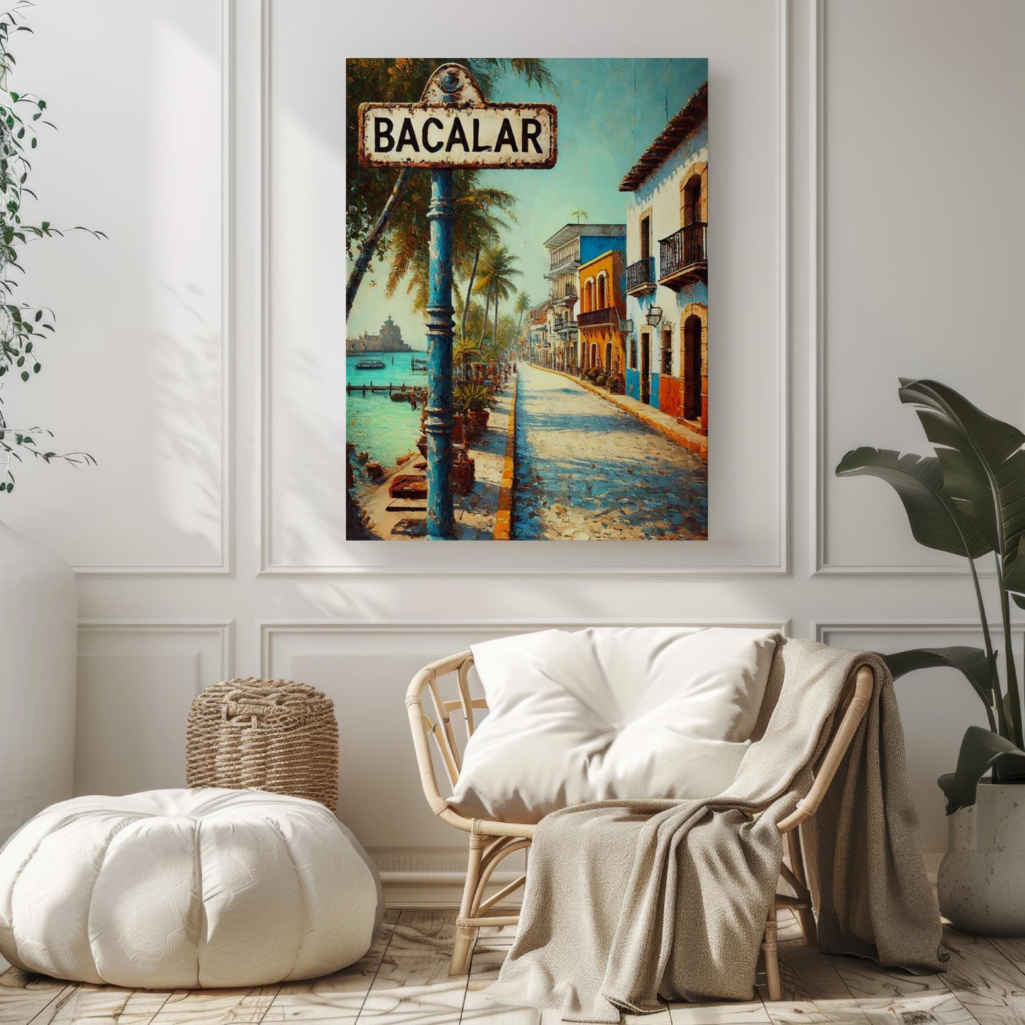 Bacalar Wall Art Print - Quintana Roo Mexico Travel Poster, Housewarming Gift, Souvenir Decorative Map Art