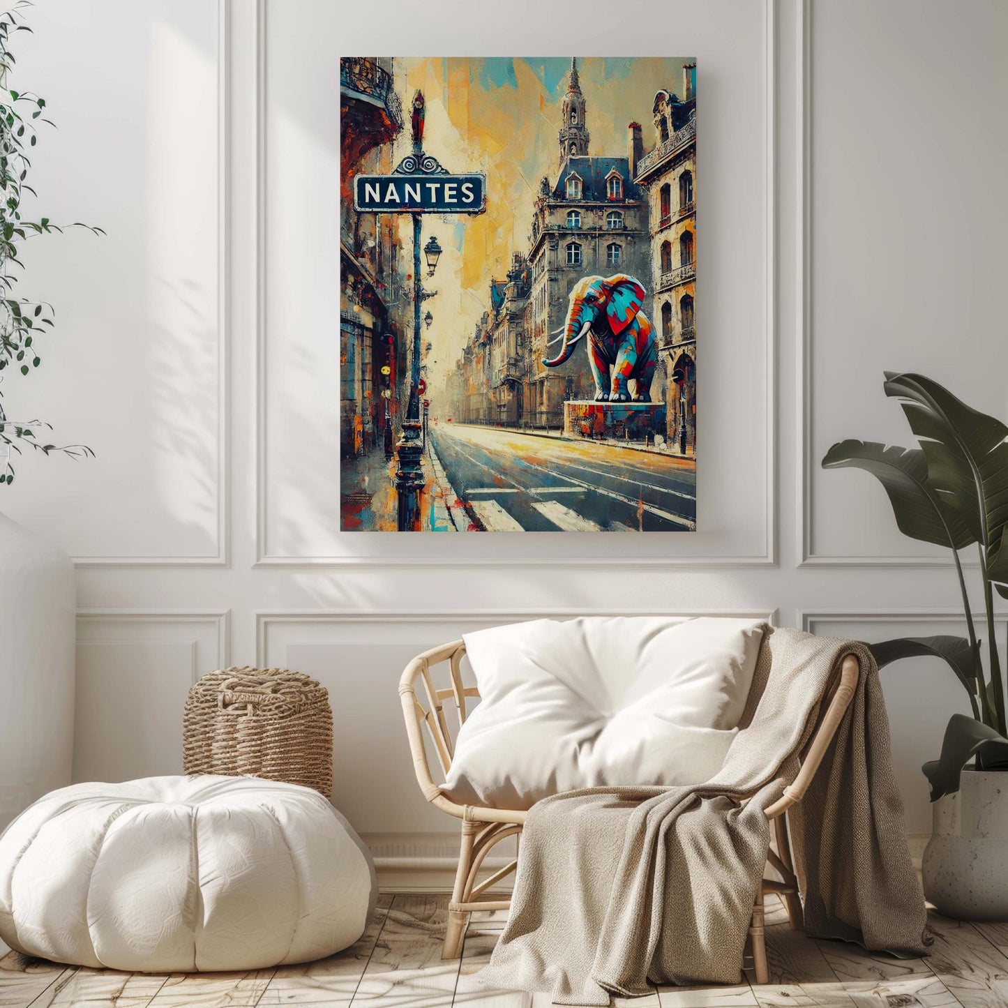 Nantes Art Print: France Travel Poster, French Wall Art, European Artwork, Housewarming Gift, Nantes Cityscape Illustration