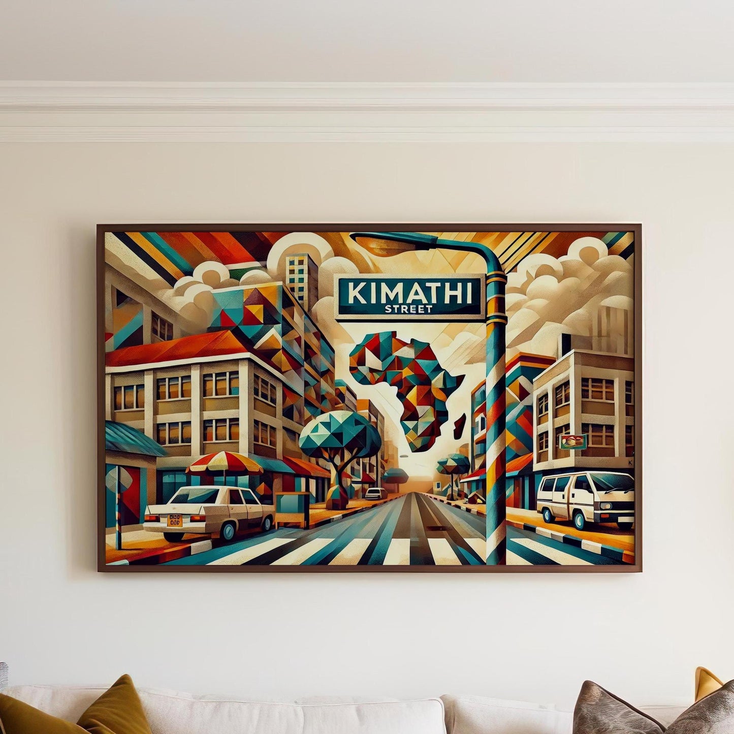 Kimathi Street Print Nairobi Wall Art, Kenya Travel Poster, Kenya Decor, Housewarming Gift, African Art, Kimathi St Map Illustration