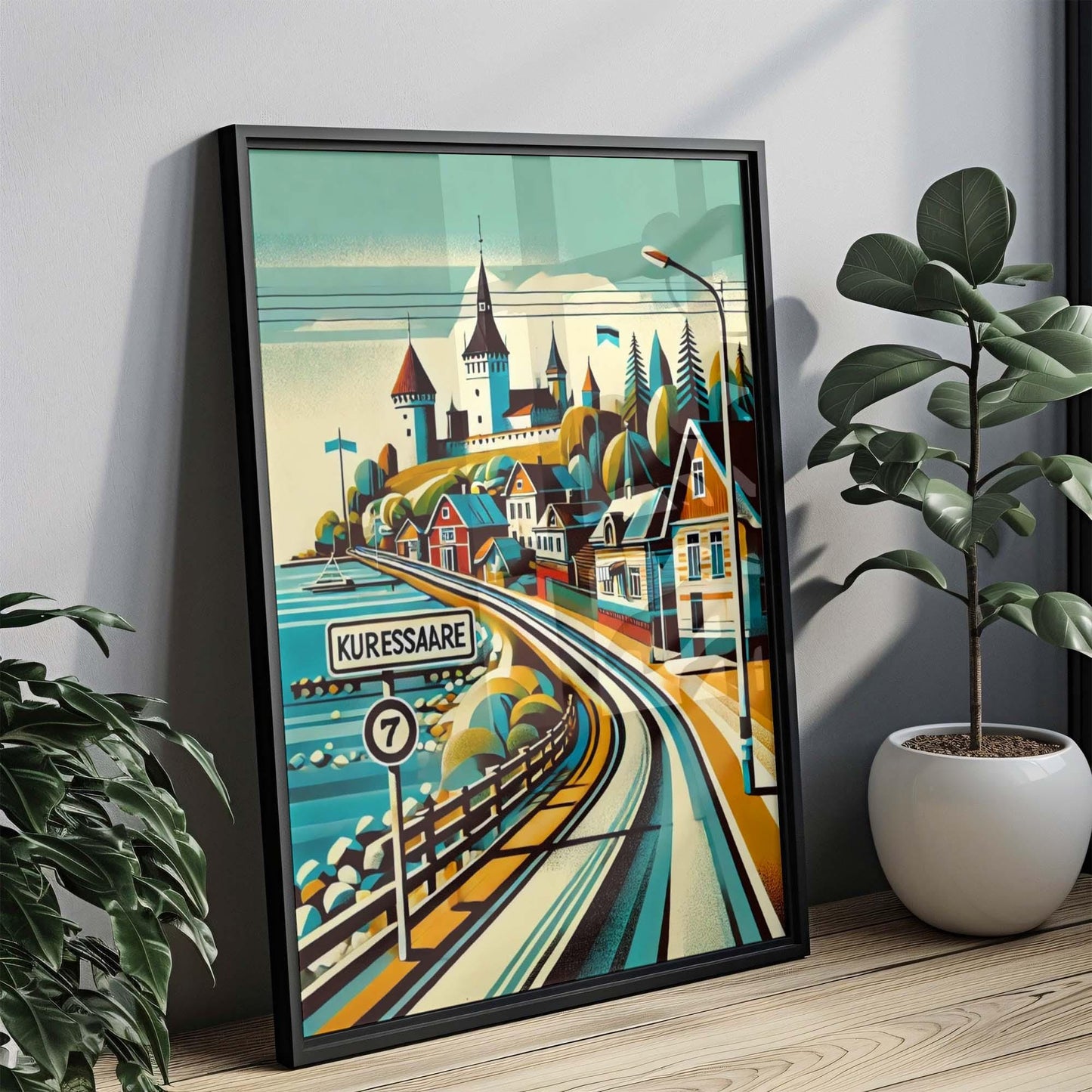 Kuressaare Art Print - Estonia Travel Poster, City Wall Art, Housewarming Gift, Scandinavian Home Decor, Kuressaare Cityscape Artwork