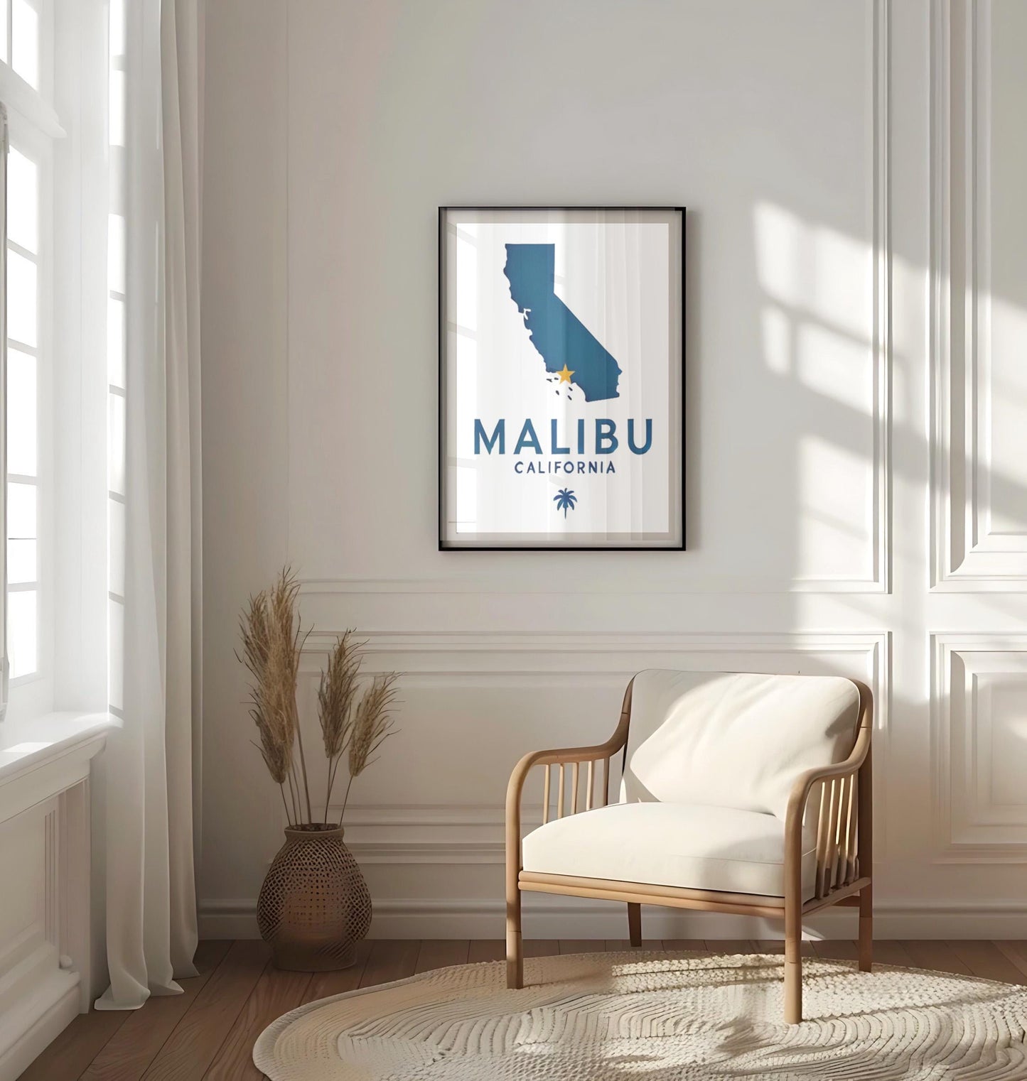 Malibu Wall Art Print - California Travel Decor, Beach Housewarming Gift, Malibu Souvenir & College Dorm Room Decor