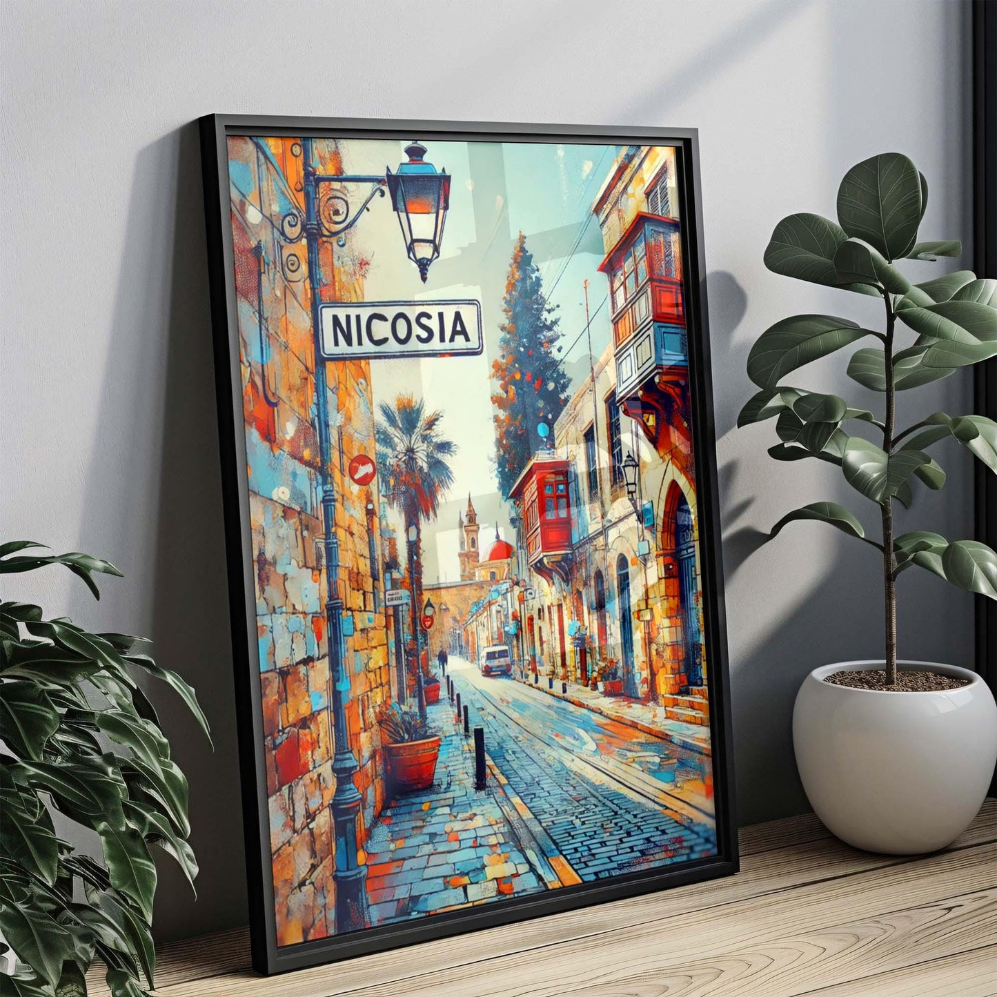 Nicosia Art Print – Cyprus City Wall Art, Travel Poster, European Home Decor, Housewarming Gift, Nicosia Travel Map, Cyprus Artwork