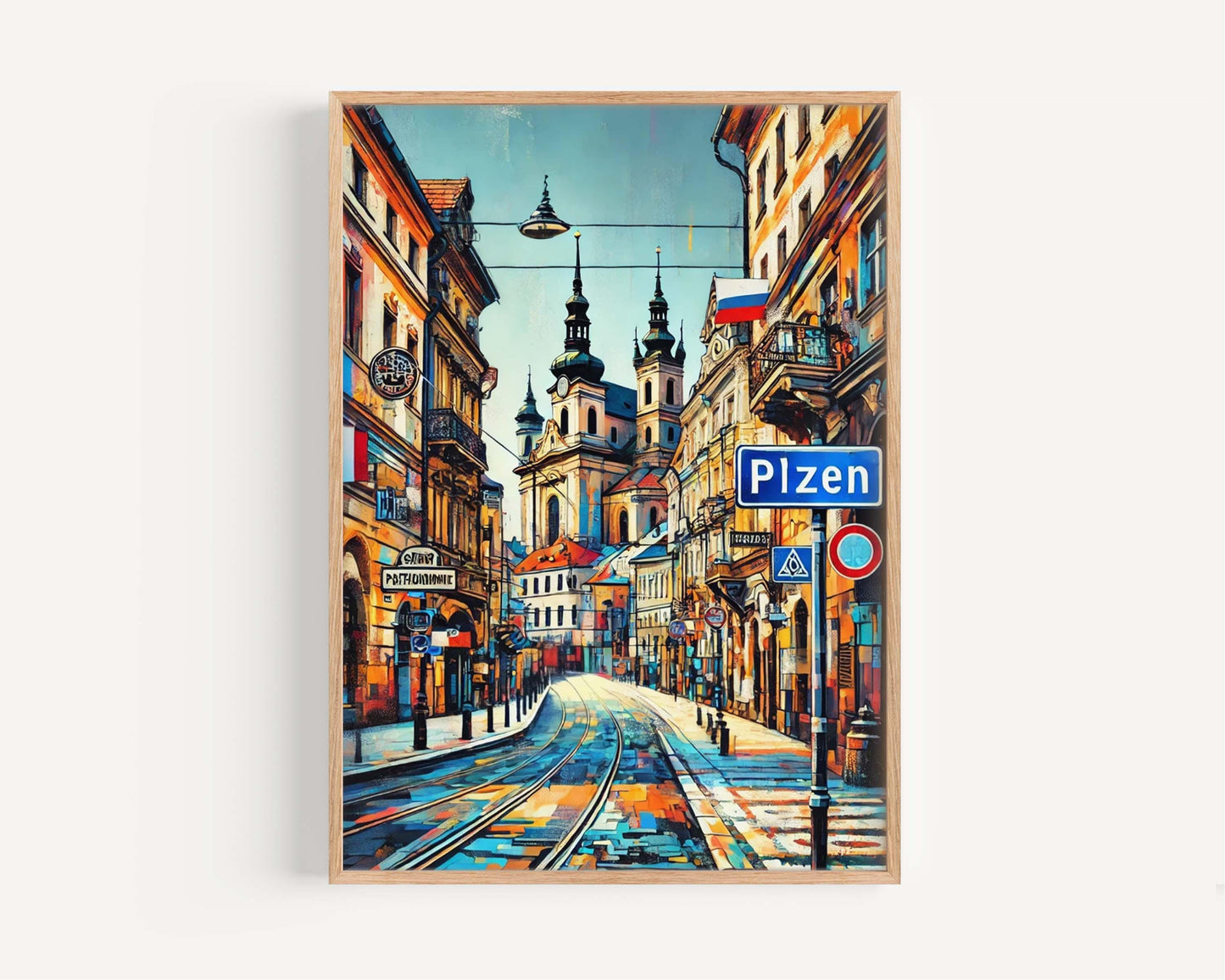 Plzen Art Czech Republic Wall Art Print, Travel Poster, Europe City Gift, Housewarming Decor, Plzen Travel Print