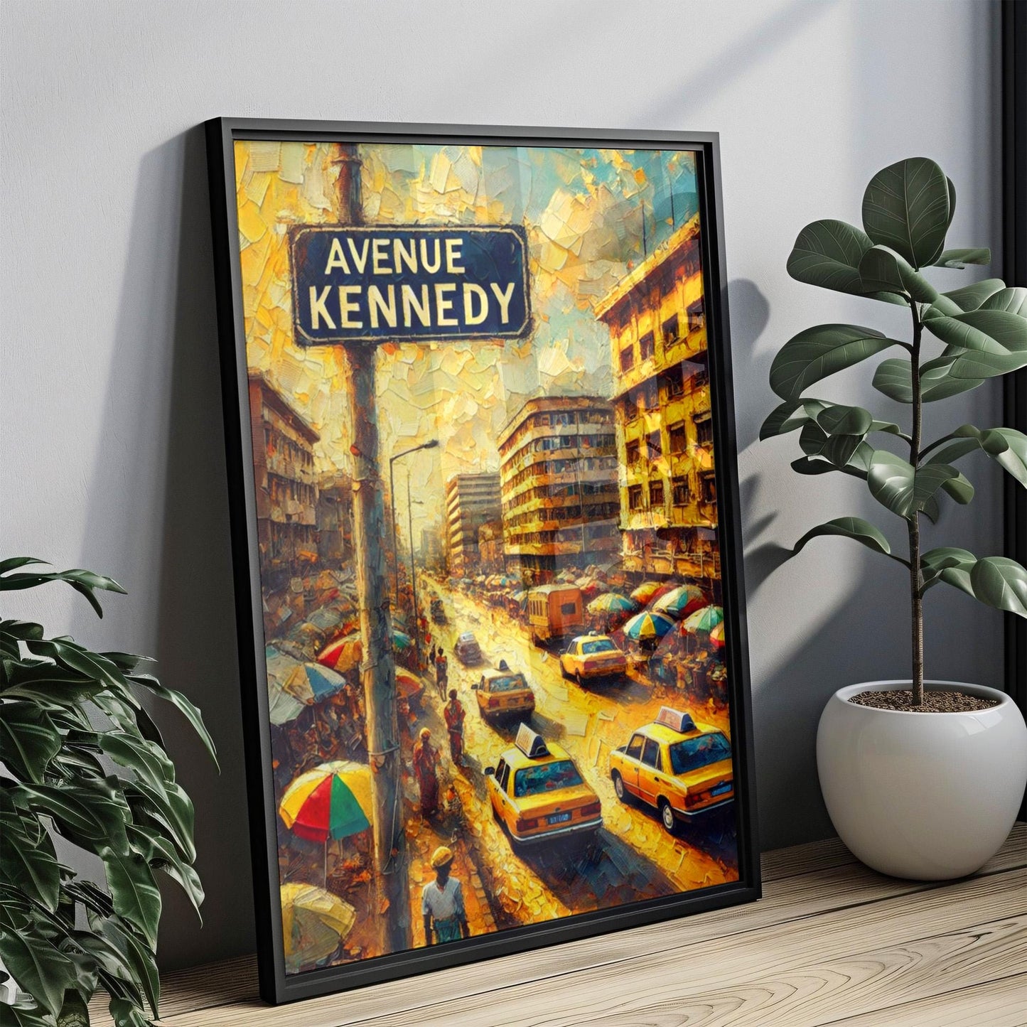 Avenue Kennedy Wall Art | Yaoundé Print | Cameroon Street Sign Artwork | Cityscape Travel Poster | Personalized Gift for Home