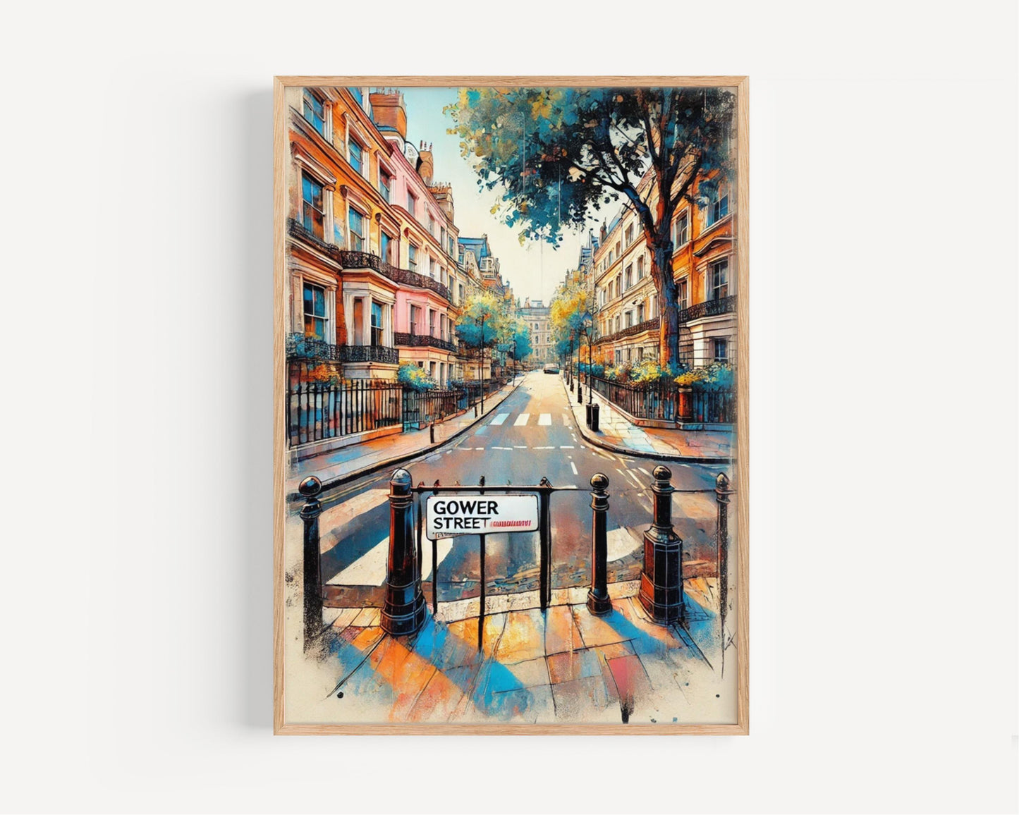 London Gower St Wall Art Print – Travel Poster, UK Gift, Housewarming Decor, London Street Map Illustration