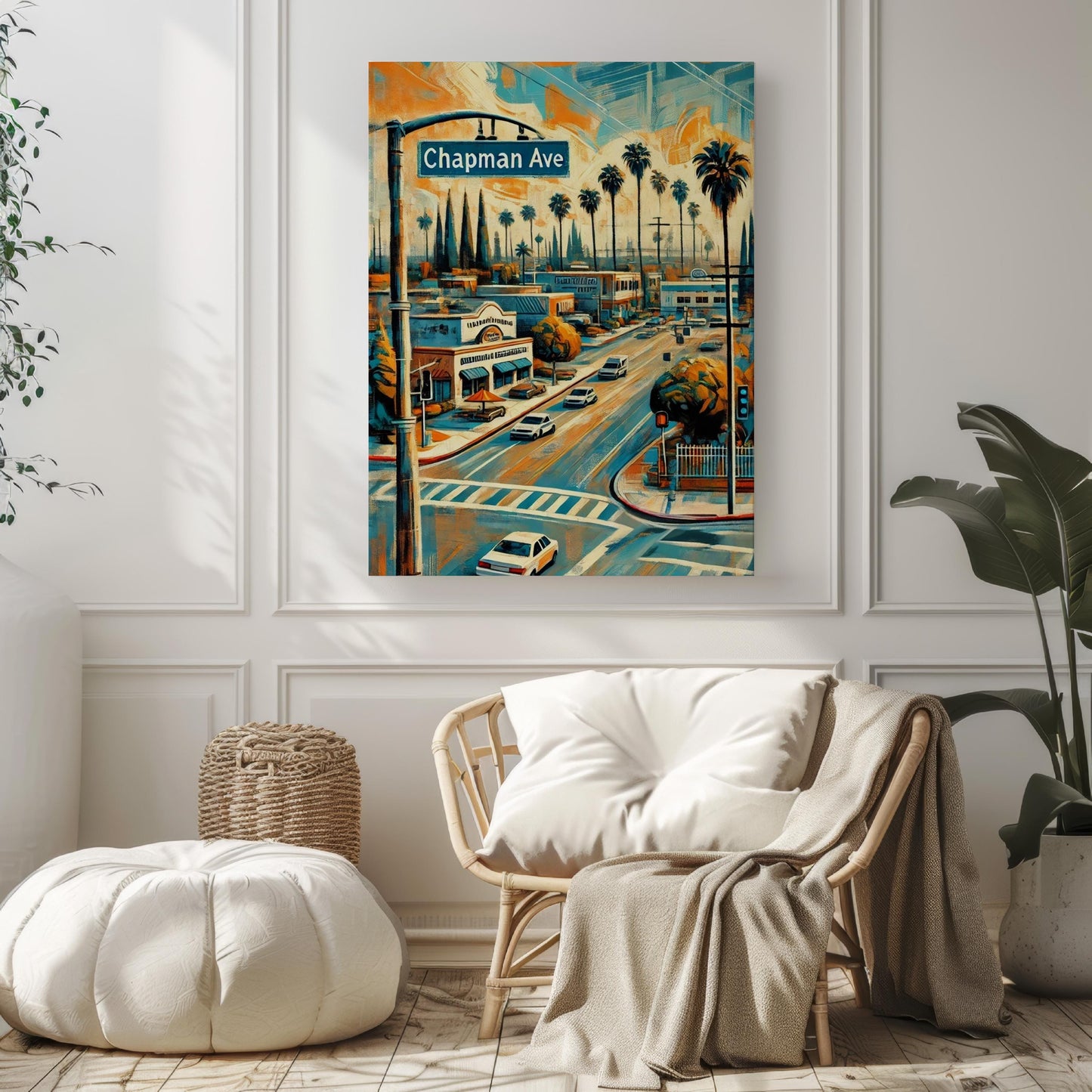 Orange County Chapman Ave Wall Art, California Travel Print & Poster, Orange County Gift, Housewarming Decor, Cali Souvenir, Modern Home Art