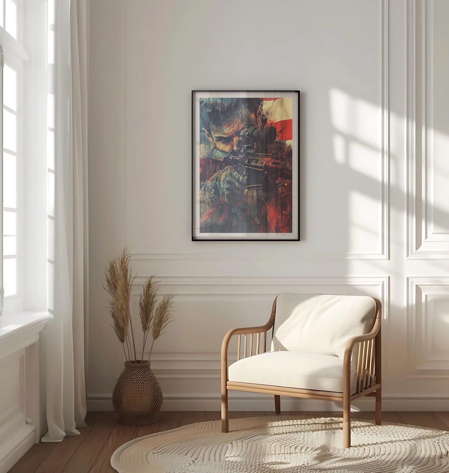 American Sniper Art Print | Abstract USA Patriotic Wall Art | United States Independence Home Decor Poster