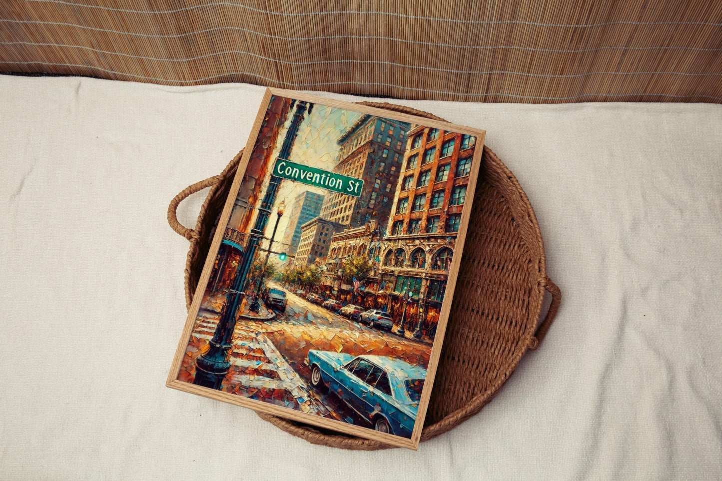 Wall Art Baton Rouge Convention St Print β Louisiana Travel Poster & Gift, Unique State Artwork