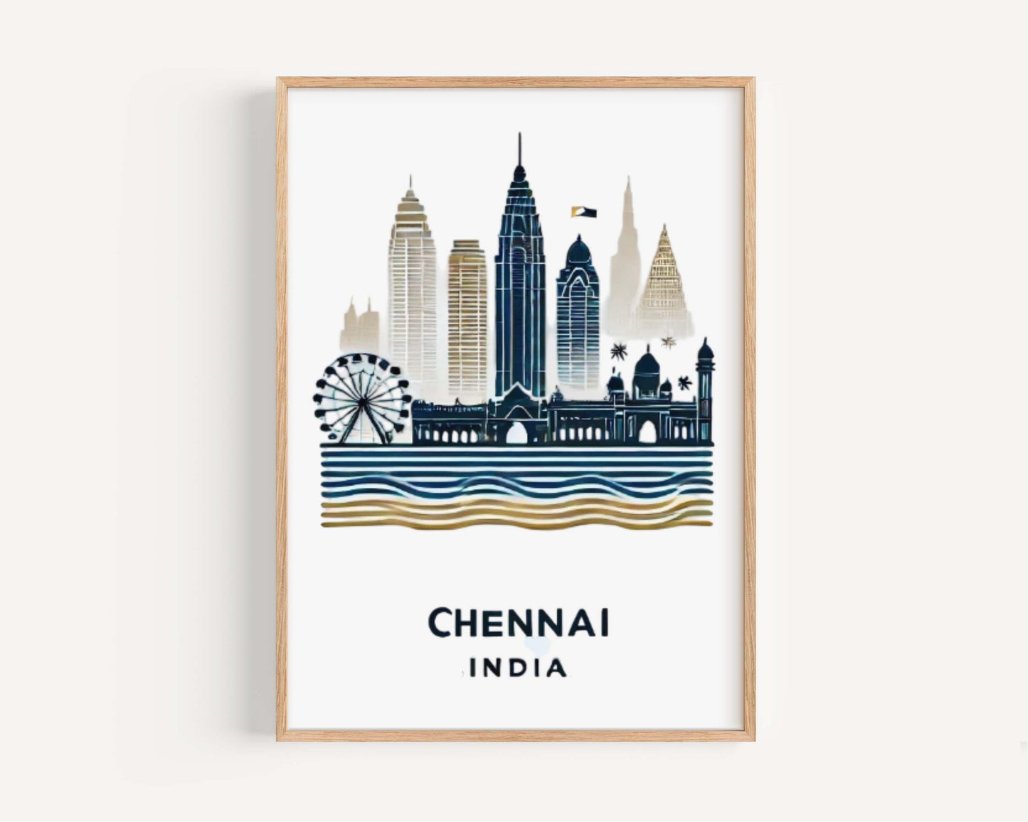 Chennai Print: India Travel Wall Art, Home Decor Gift, Housewarming & College Accent, Chennai India Artwork Poster