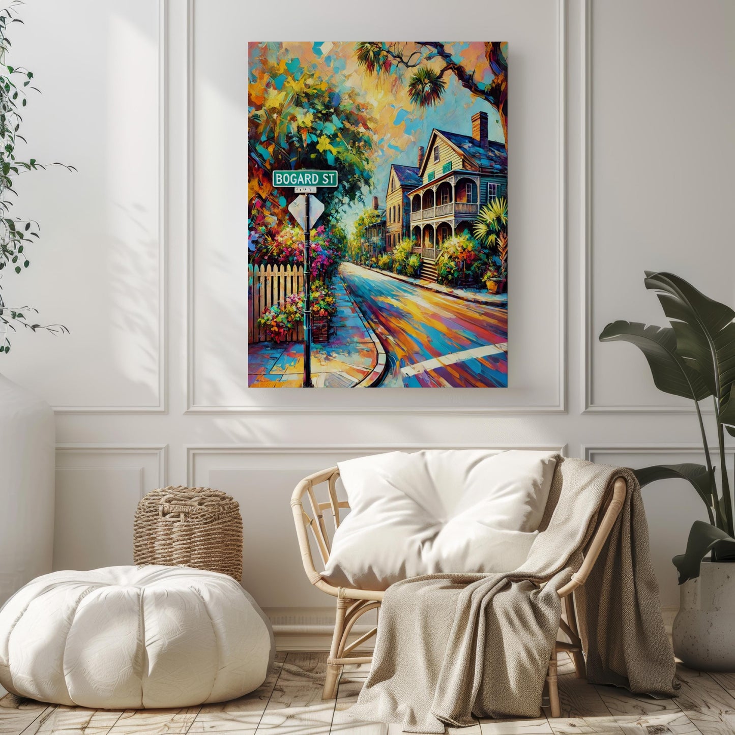 Charleston Bogard St Wall Art Print - South Carolina Travel Poster, Charleston Gift, Housewarming Decor, Unique Cityscape Artwork