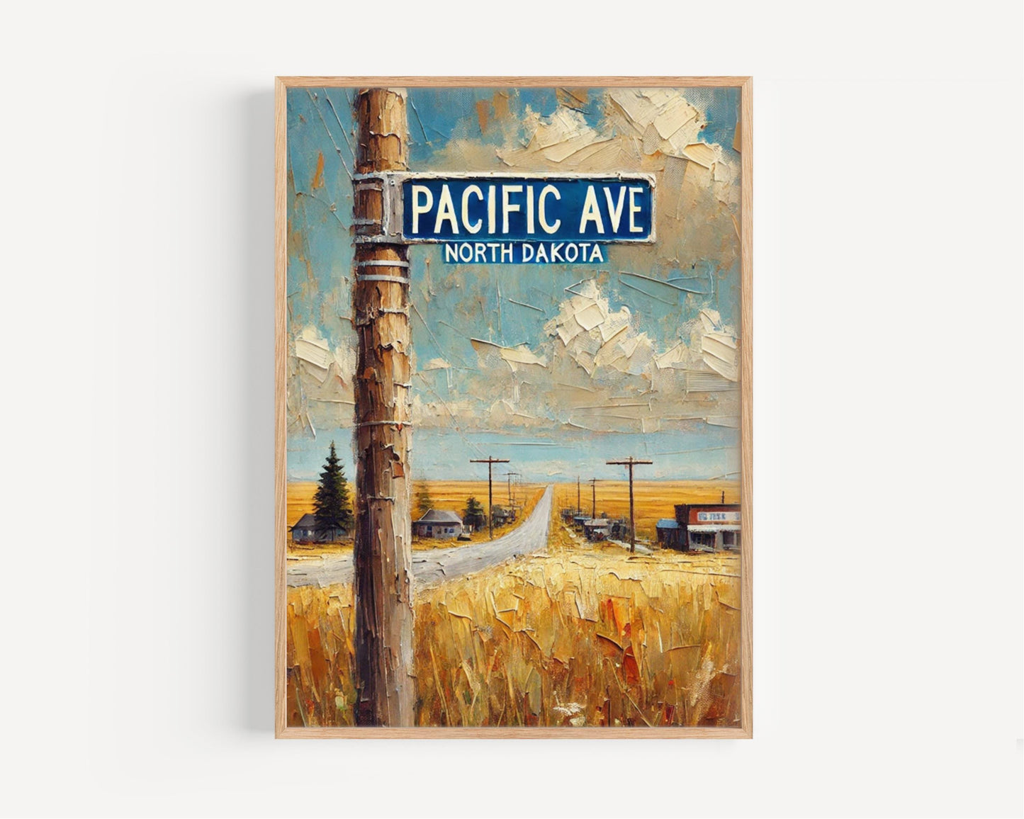 Pacific Avenue Wall Art, Bismarck Print, North Dakota Art, “City” Gift, Travel Souvenir, Travel Poster, “State” Art, PERSONALIZED GIFT