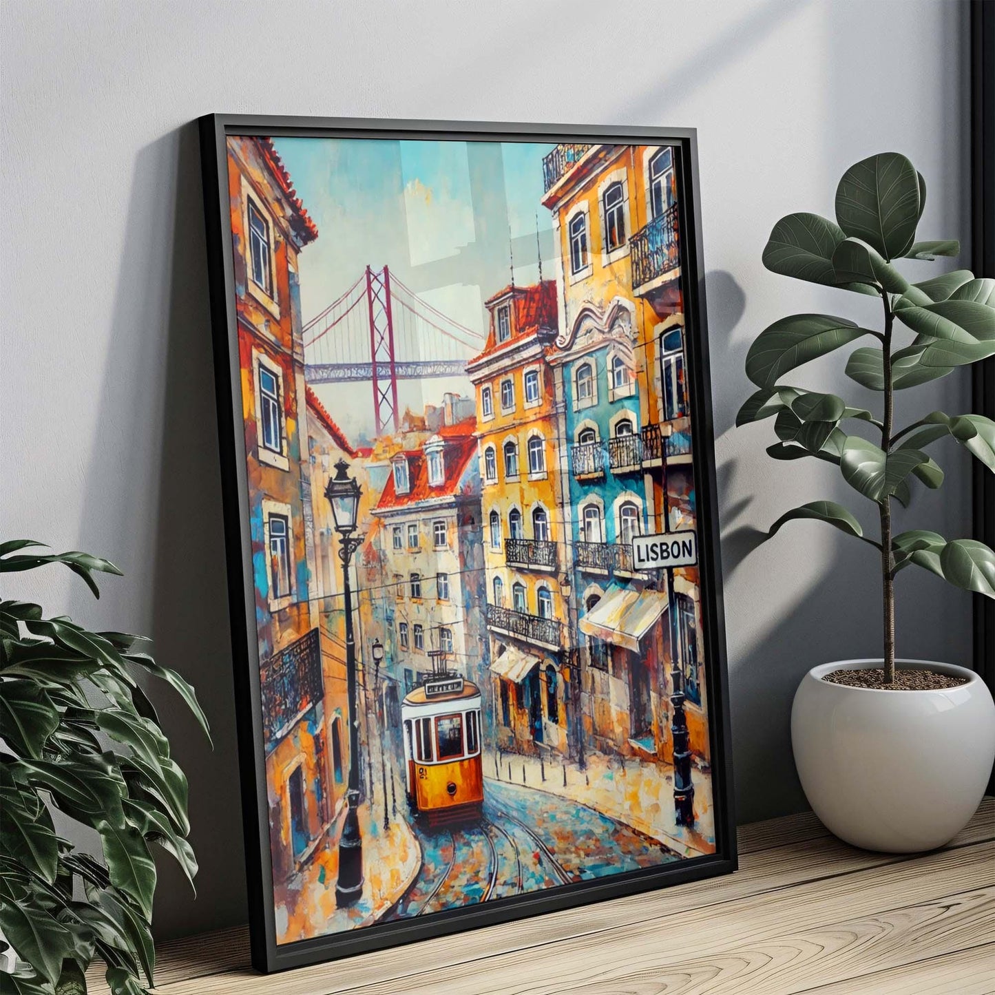 Lisbon Art Print – Travel Poster Wall Art, Portugal Gift, European Home Decor, Lisbon Cityscape, Housewarming & Travel Room Decoration