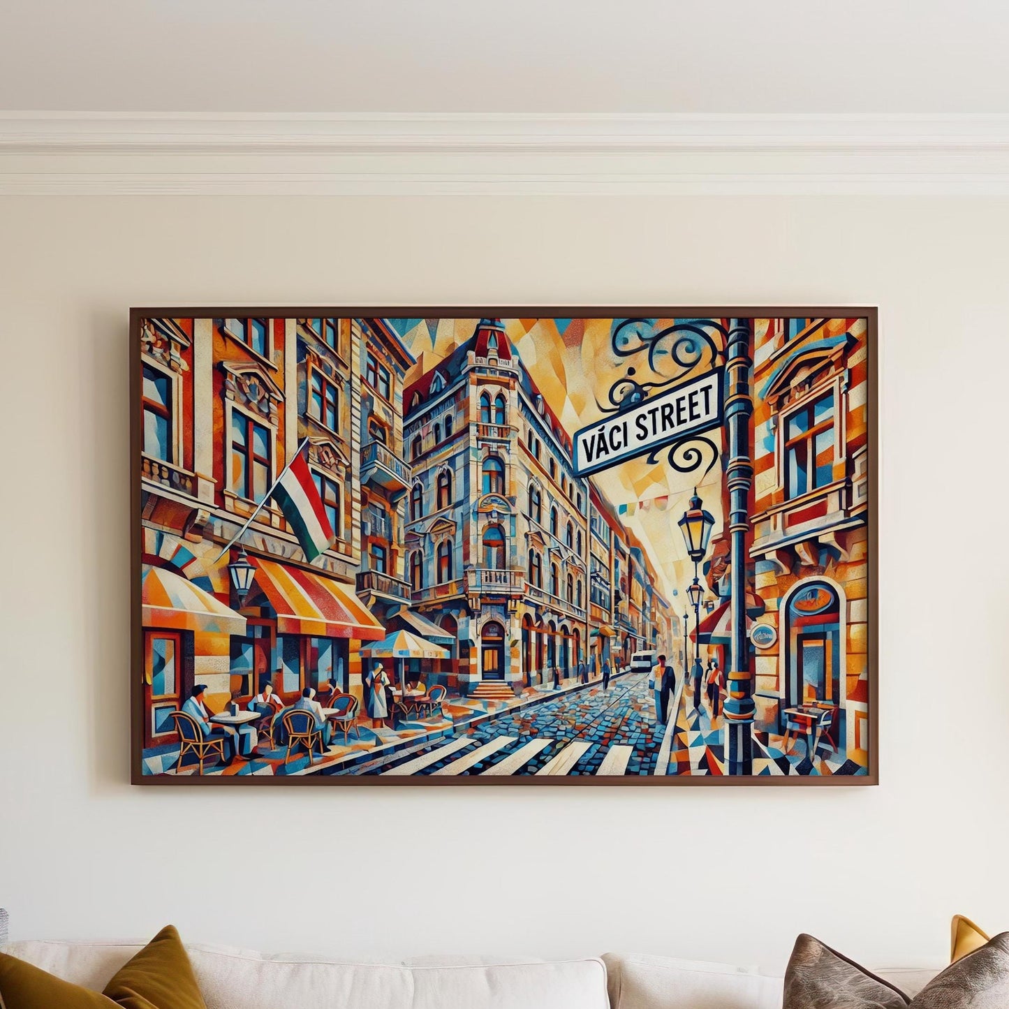 Vaci Street Print Budapest Wall Art, Hungary Travel Poster, Hungarian Souvenir & Housewarming Gift, Vaci St Illustration, Cityscape Decor