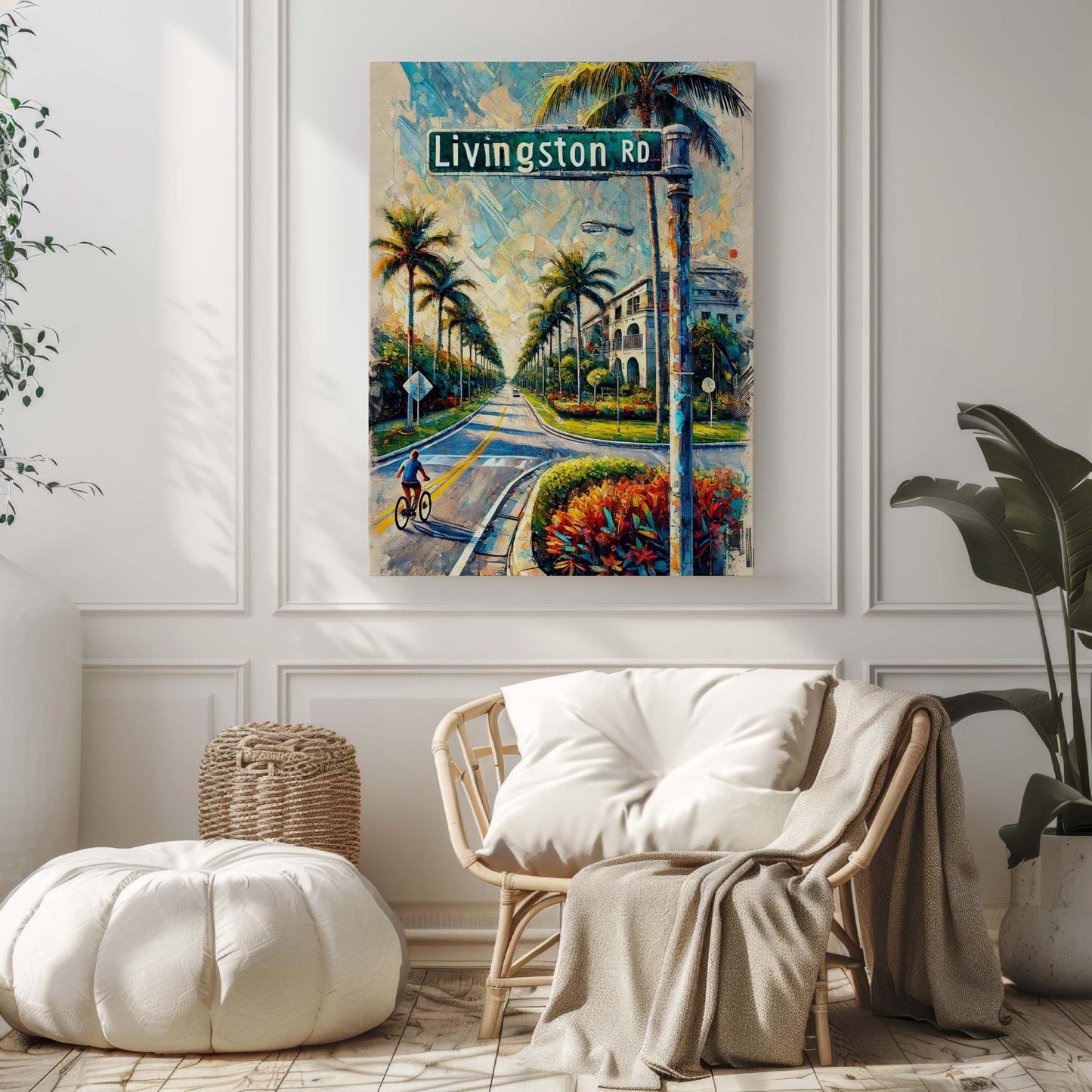 Naples Art Livingston Road Wall Art, Florida Travel Print Poster, Housewarming & Florida Gift, Coastal Home Decor