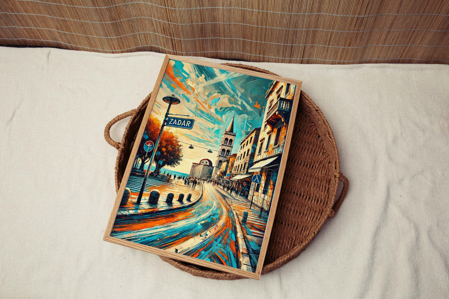 Zadar Art Print - Croatian City Travel Poster, European Wall Art, Housewarming Gift, Zadar Travel Print, Croatia Decor, Cityscape Artwork
