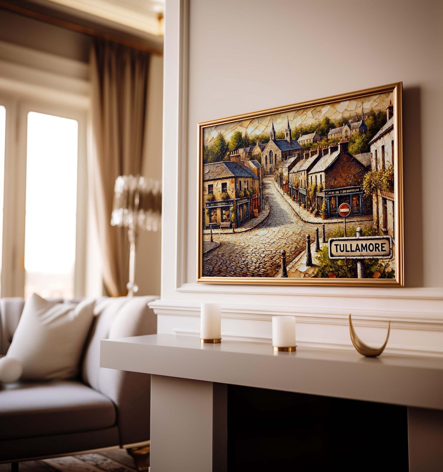 Tullamore Art Print - Ireland City Travel Poster, Map Illustration, European Wall Decor, Housewarming Gift, Tullamore Ireland Wall Art