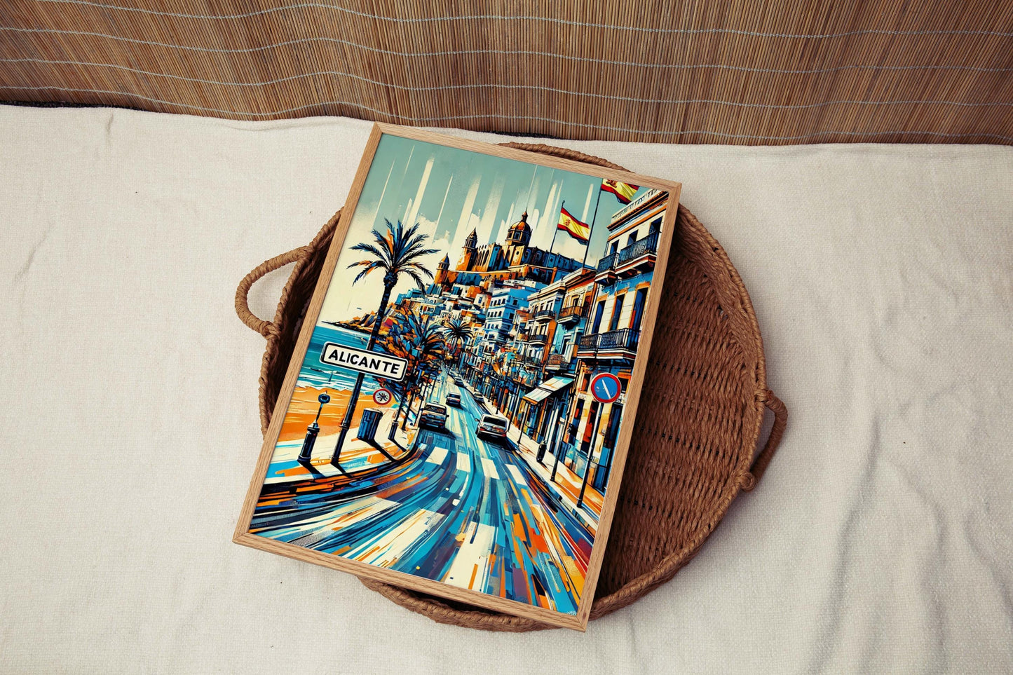 Alicante Art Wall Print – Spain City Travel Poster, European Home Decor, Housewarming Gift, Alicante Spain Map Illustration