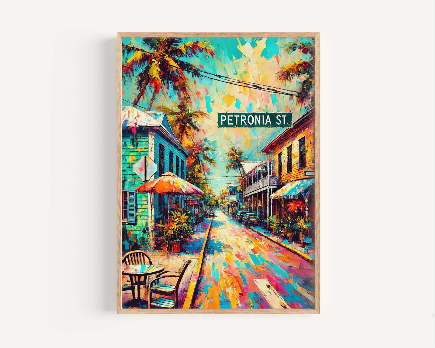 Petronia St Print - Key West Wall Art, Florida Travel Poster, Petronia Street Map, Housewarming & Florida Gift, Coastal Home Decor