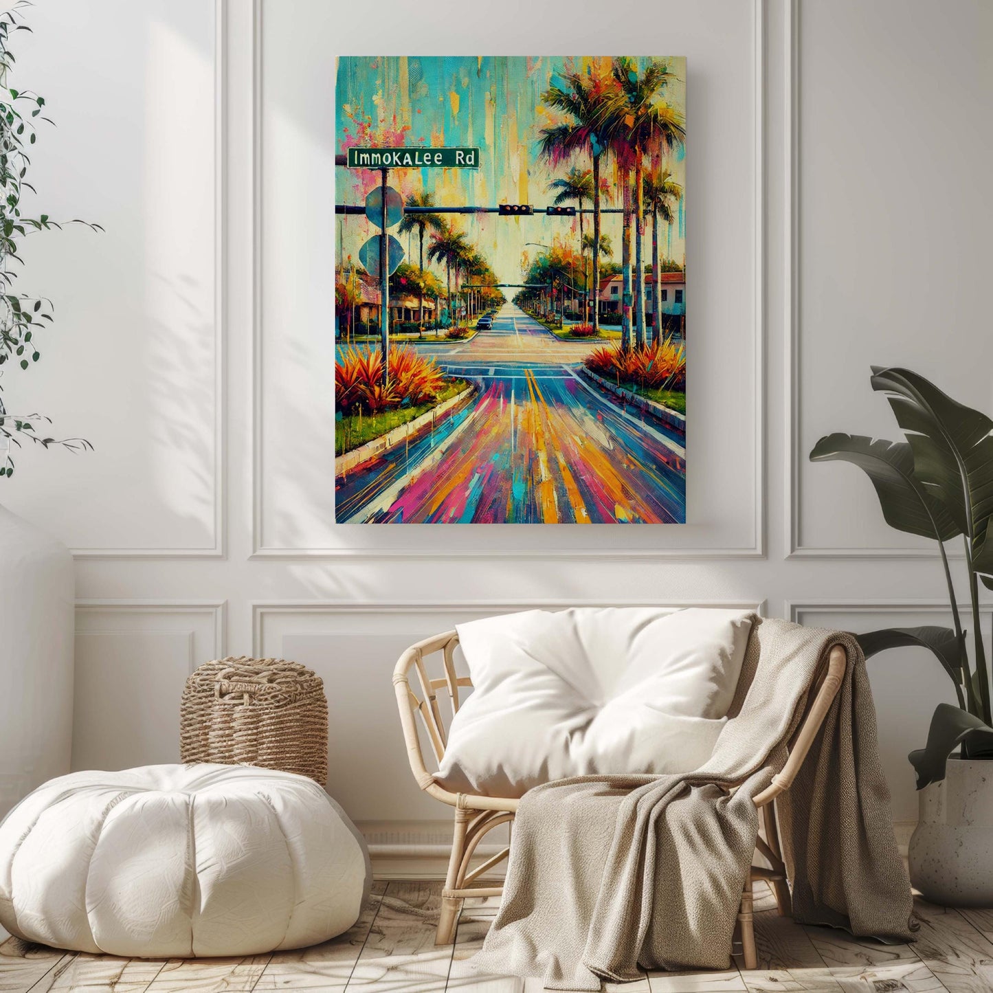 Immokalee Road Print - Florida Art Wall Decor, Naples Travel Poster, Housewarming & Florida Gift, Coastal Home Decoration