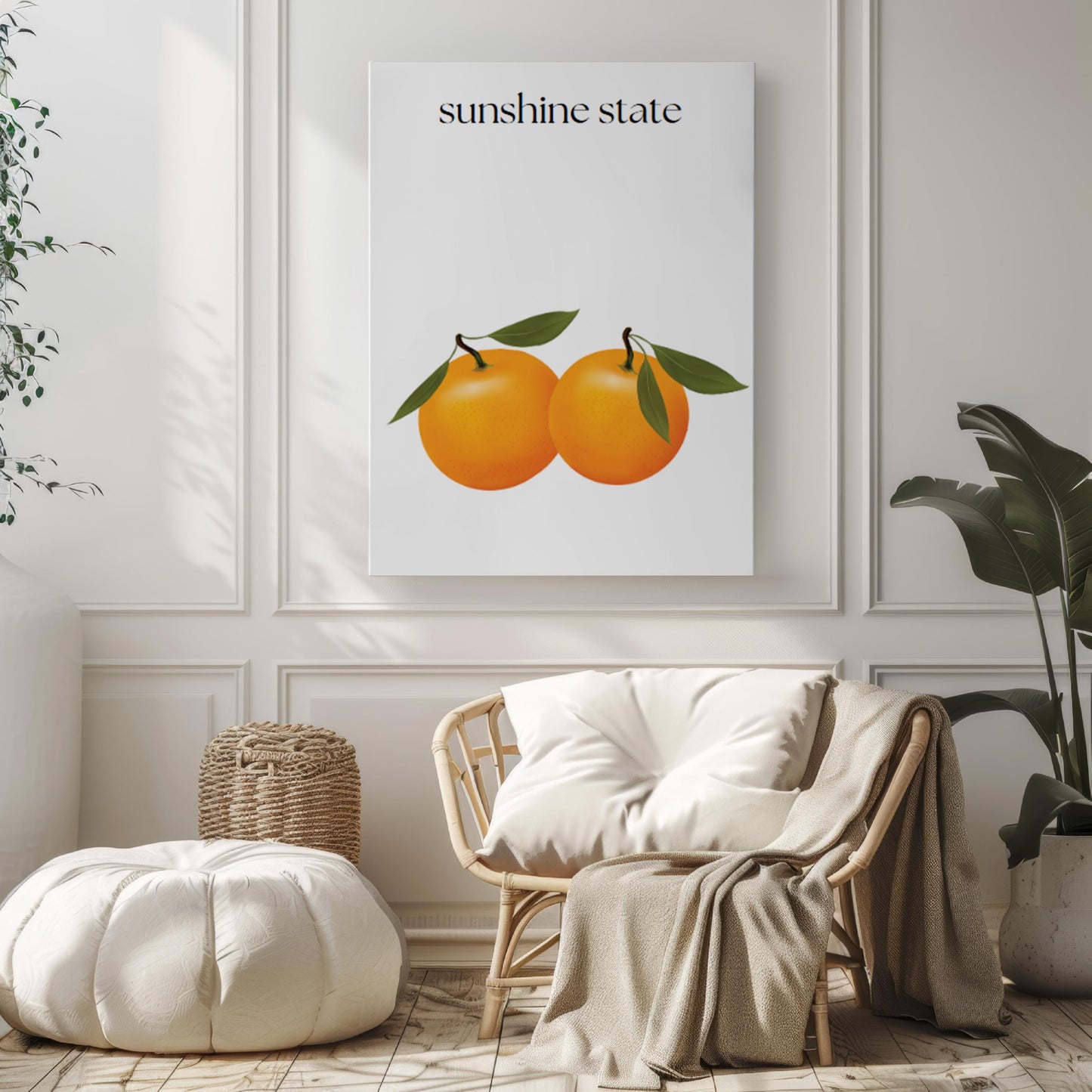 Sunshine State Wall Art Print - Florida Travel Decor, Housewarming Gift, College Dorm & Home Decoration