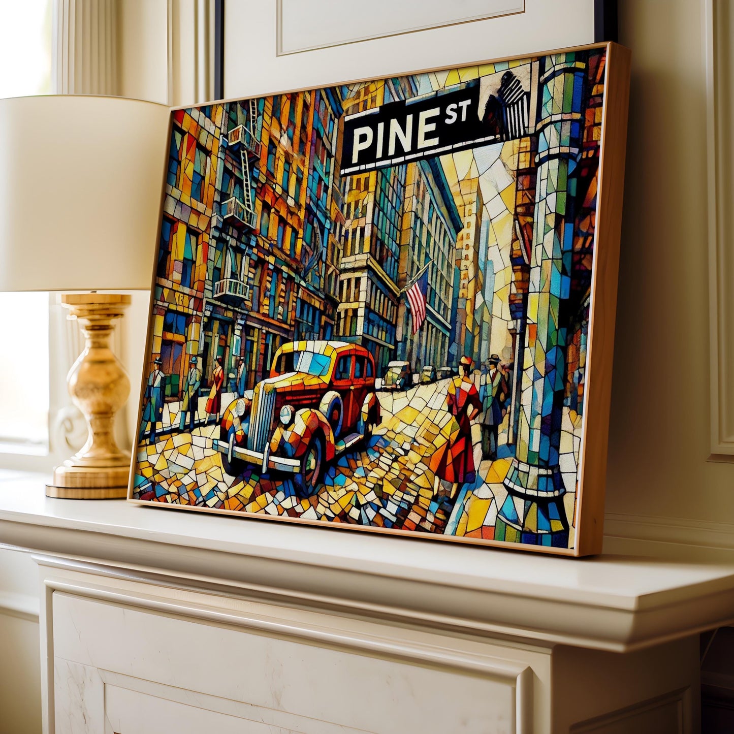 Seattle Art Pine St Wall Art Cubism Print Washington Gift Travel Poster Housewarming Souvenir Decor WA Wall Decor