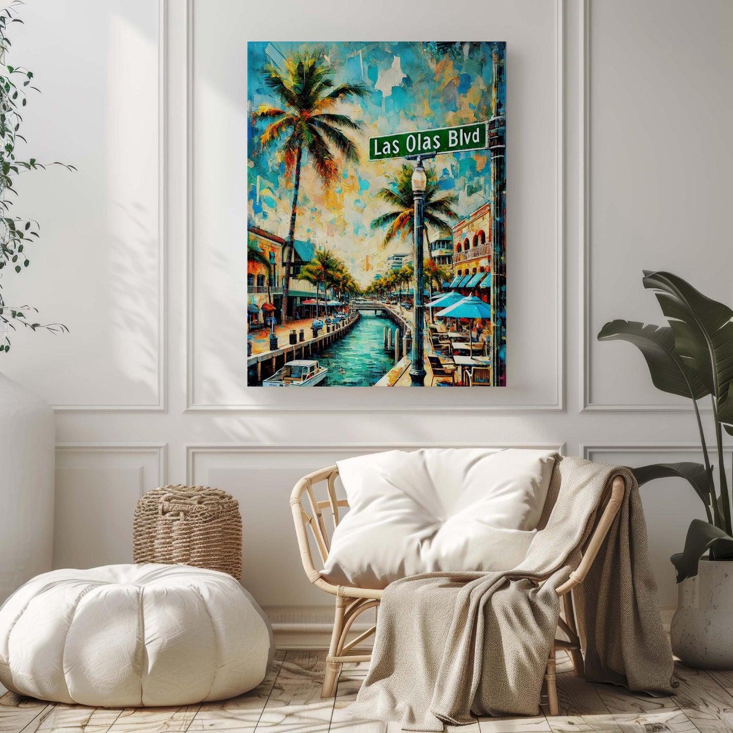 Las Olas Boulevard Wall Art Print, Fort Lauderdale Travel Poster, FL Decor, Housewarming Gift, Beachside Cityscape, Coastal Living Artwork