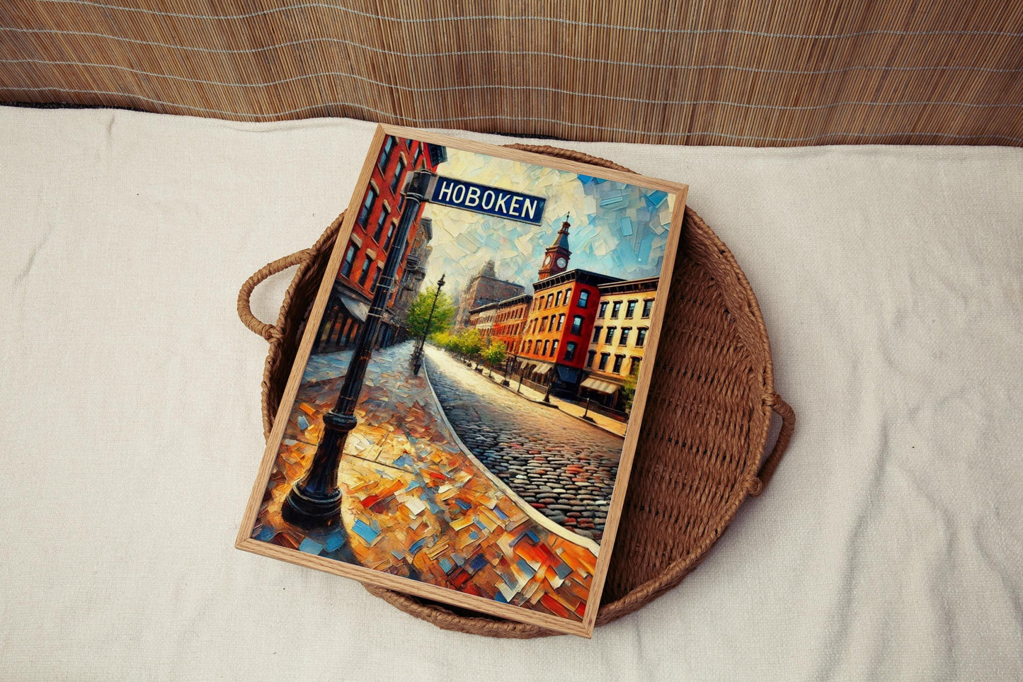 New Jersey Hoboken Wall Art Print - Travel Poster, USA and American Gift, New Jersey Home Decor, Housewarming & Travel Lover Present