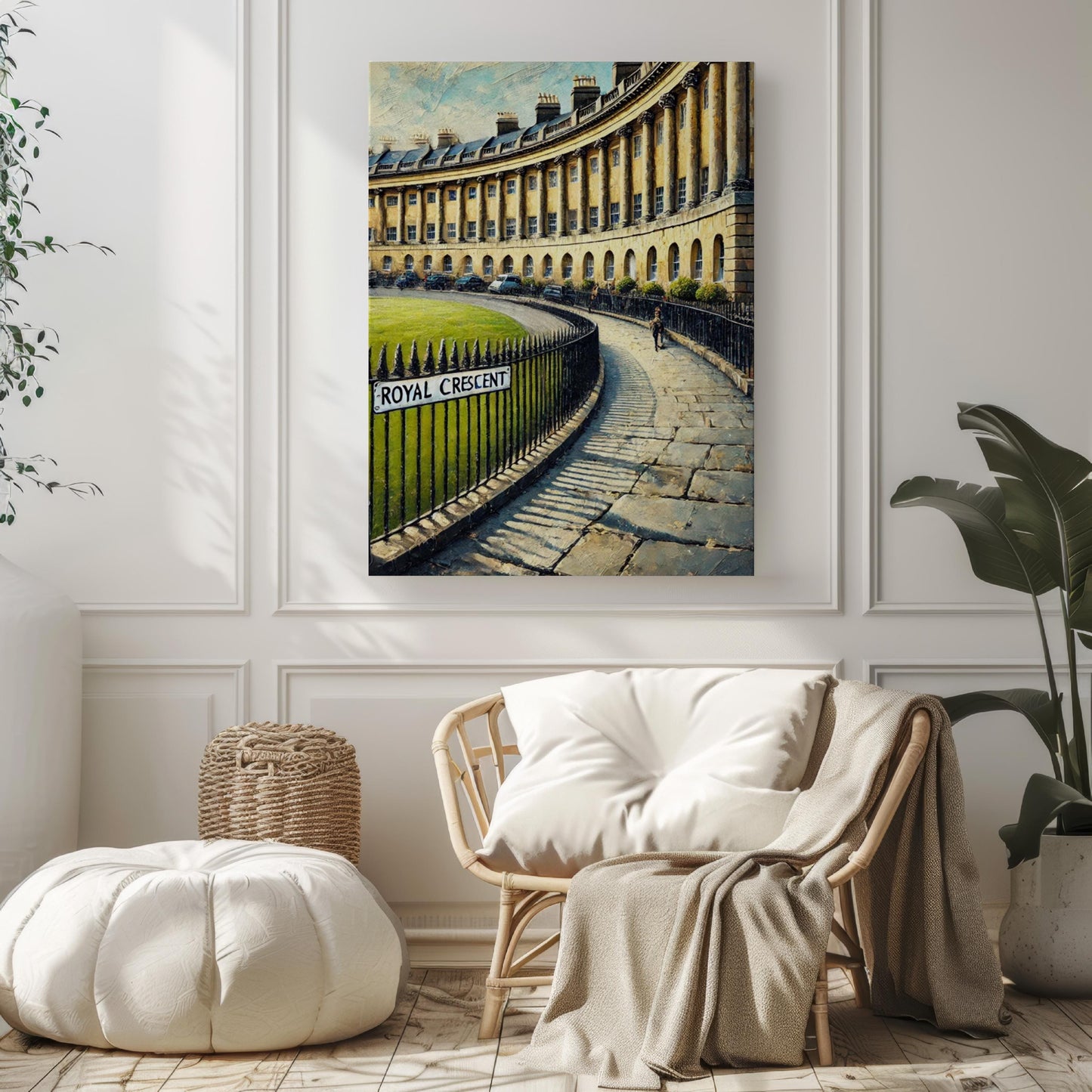 Bath Royal Crescent Wall Art Print – England Travel Poster, Housewarming Gift, Historical Bath Cityscape Artwork