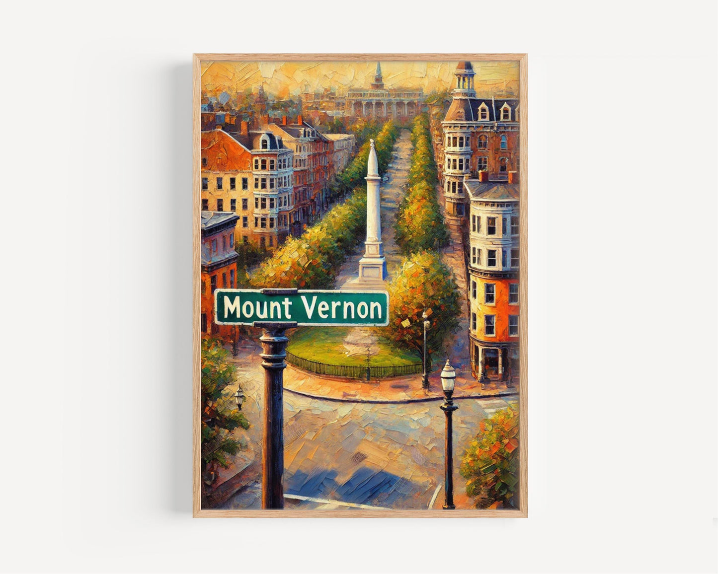 Baltimore Mount Vernon Wall Art Print, Maryland Travel Poster, Housewarming Gift, Baltimore City Decor, Travel Print, Baltimore Gift Idea