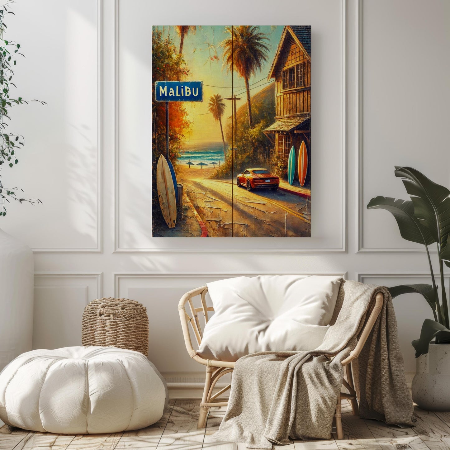 Wall Art Malibu Print - California Travel Poster, USA Art, Housewarming Gift, American Decor, Coastal Wall Decor, Beach Printable